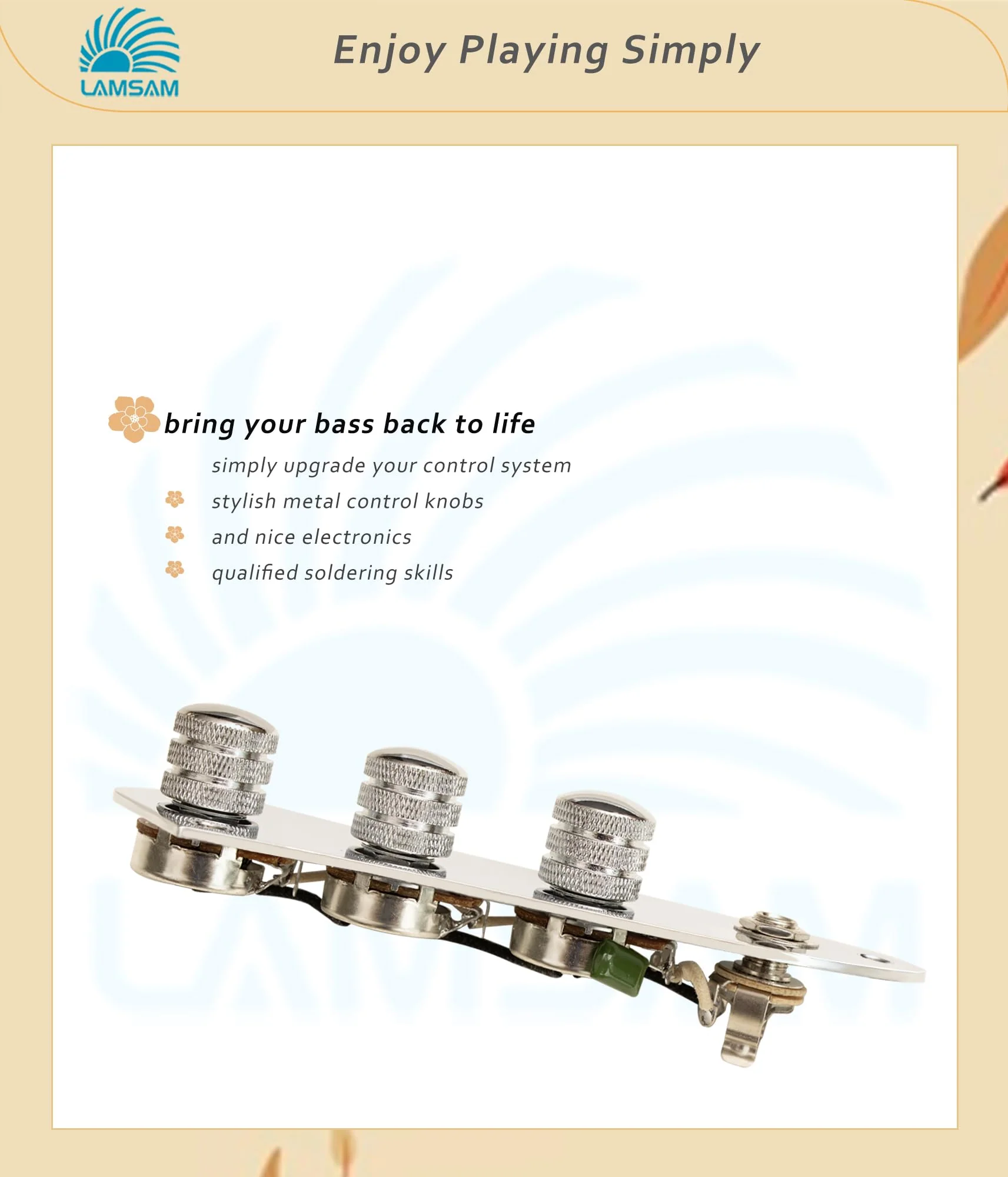 ๐๐ง๐๐ฌ๐๐ง๐๐ ๐พ๐ค๐ฃ๐ฉ๐ง๐ค๐ก ๐๐ก๐๐ฉ๐ for Jazz Bass Guitar, Loaded Guitar Control Board Wired with Alpha Potentiometers Full Contact Output Jack, As Luthier's Replacement Parts, Chrome-02 chrome/red - Image 4