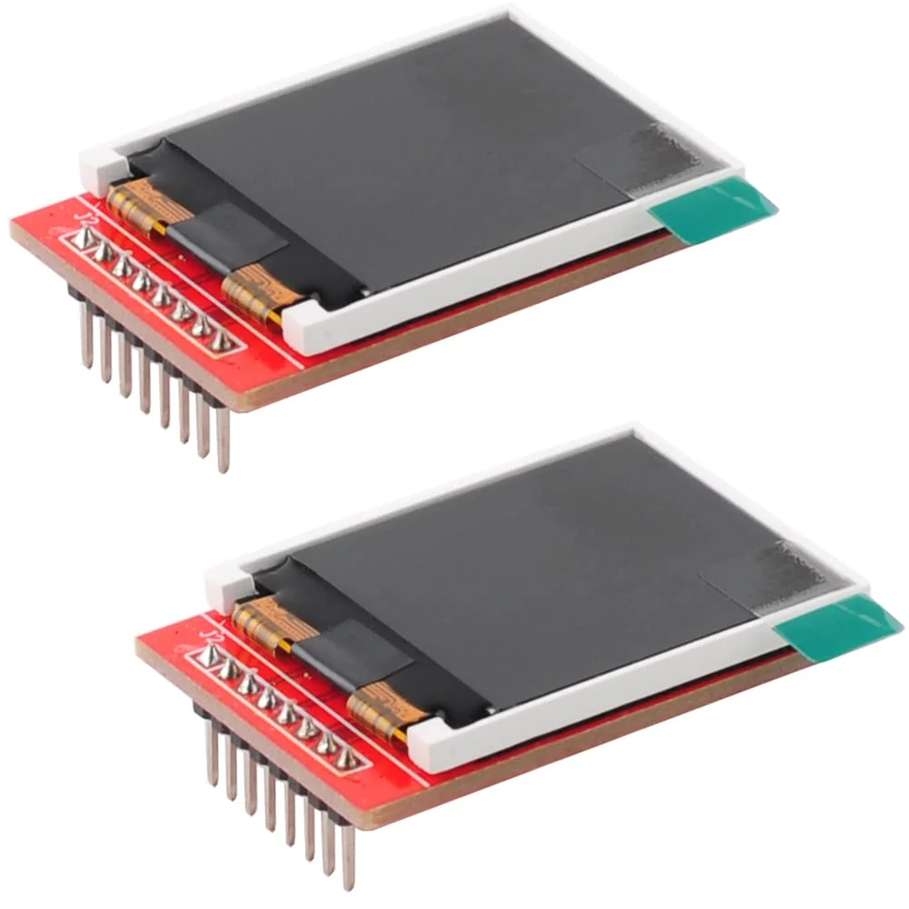 1.44" inch TFT LCD Display Screen Module 3.3V RGB 65K 128x128 4-Wire SPI ST - 7735S for Arduino 2560 ESP32 Development Board (Pack of 2) Pack of 2