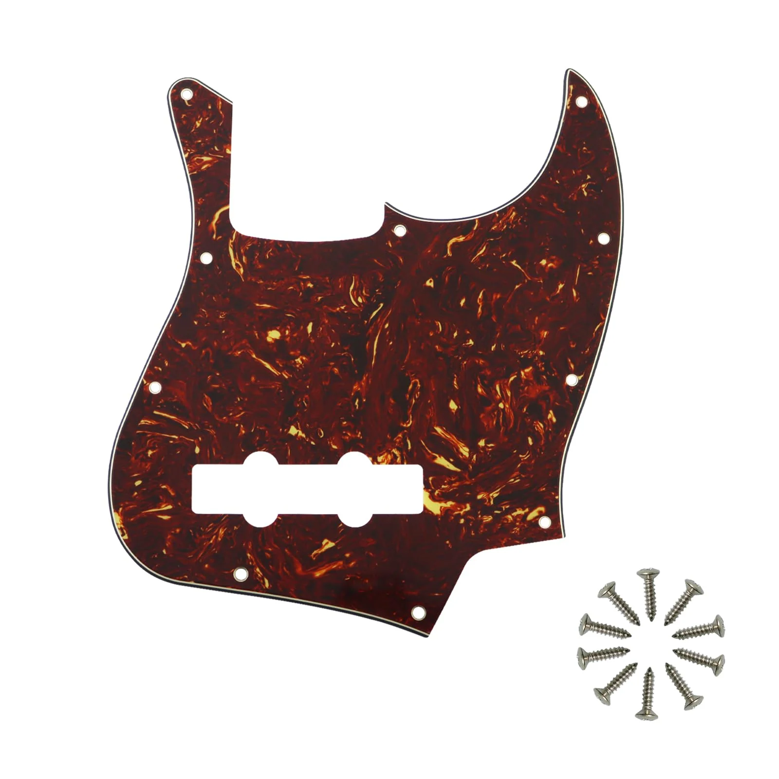 10-Hole J Bass Pickguard for Fender American/Mexican-Made Standard Jazz Bass | Multiple Color Options - Retro Turtle