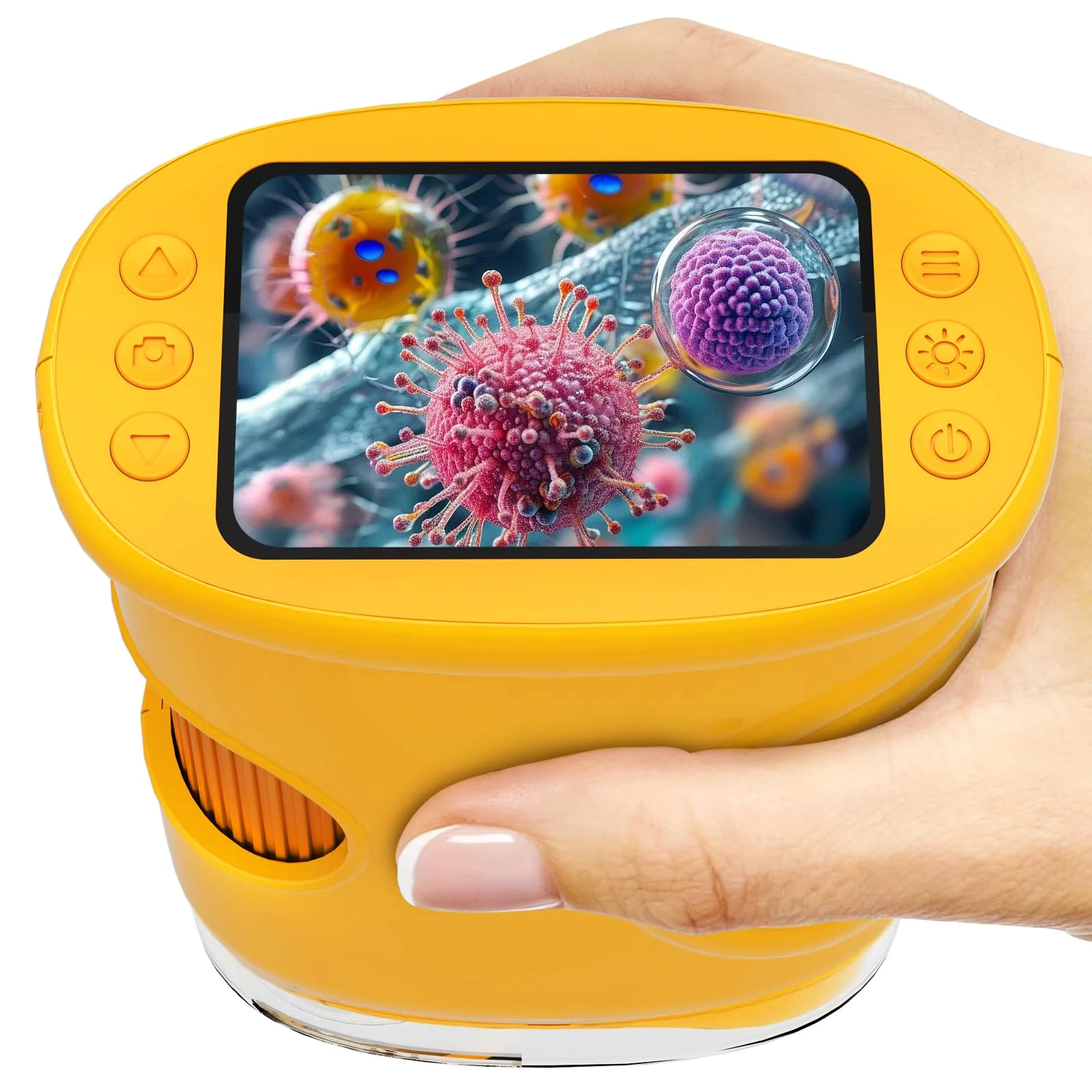 1000X Handheld Microscope for Kids: Pocket Digital Microscope with 1080P&2.0''IPS Screen&Photo/Video - Portable Edu Science Kits for Girls Boys - STEM Toys Birthday Gifts Ages 3-6 6-12(Orange) Orange