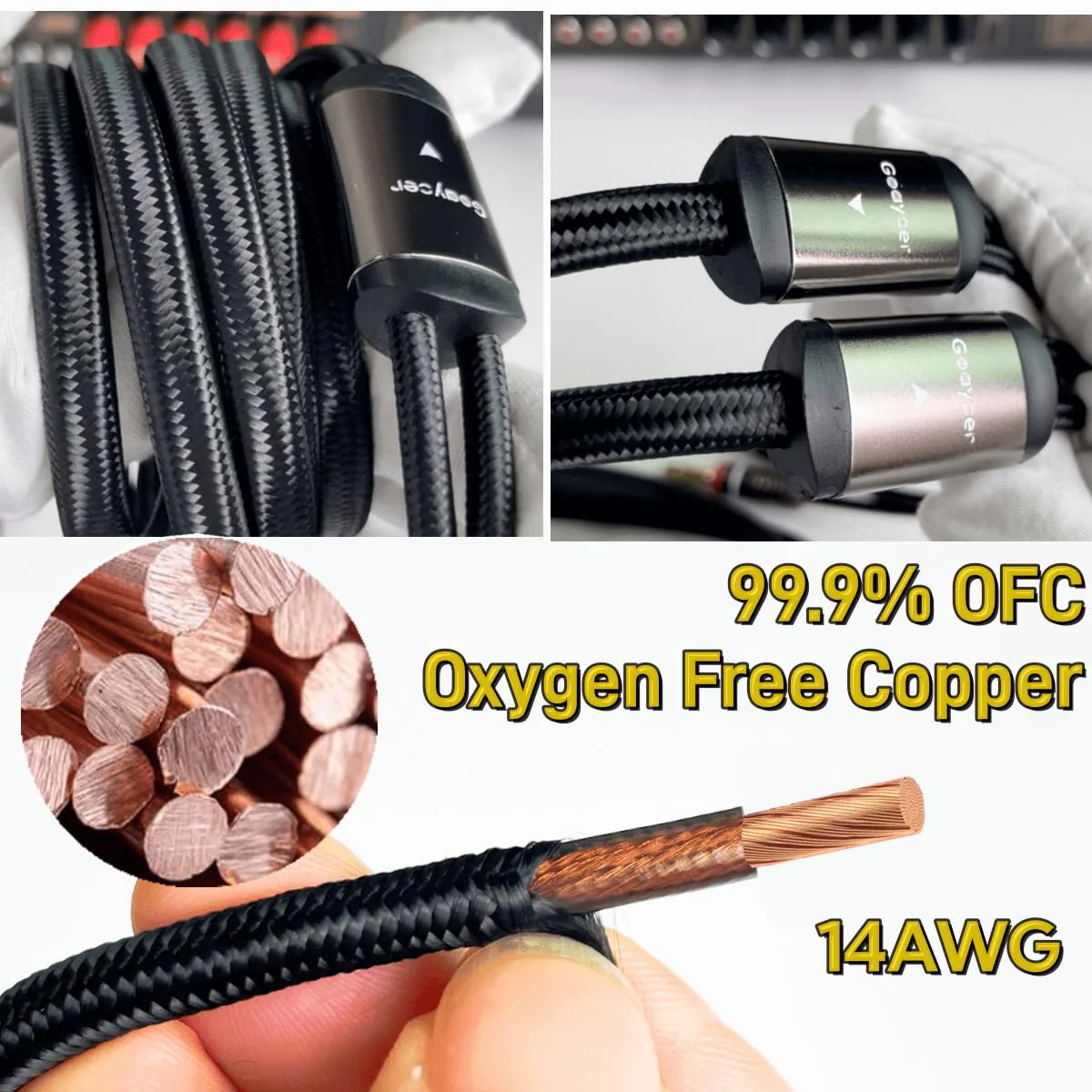 10Feet Speaker Cable with Banana Plugs,14 Gauge Oxygen-Free-Copper (OFC) Speaker Wire(10FT/One Cable) 10FT/3M, One Cable - Image 3