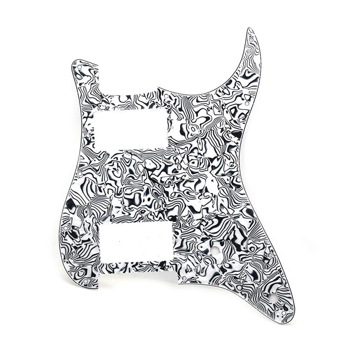 11 Hole Guitar Strat Pickguard HH Humbucker for Fender Standard Stratocaster Modern Style Black White Shell