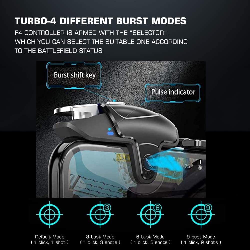 11 in 1 PUBG Mobile High Frequency Triggers with cooling fan, PUBG Mobile Phone Game Controller with cooler for PUBG/Fortnite/Call of Duty, 40 Shots per second (Max) (Memo) Memo - Image 2