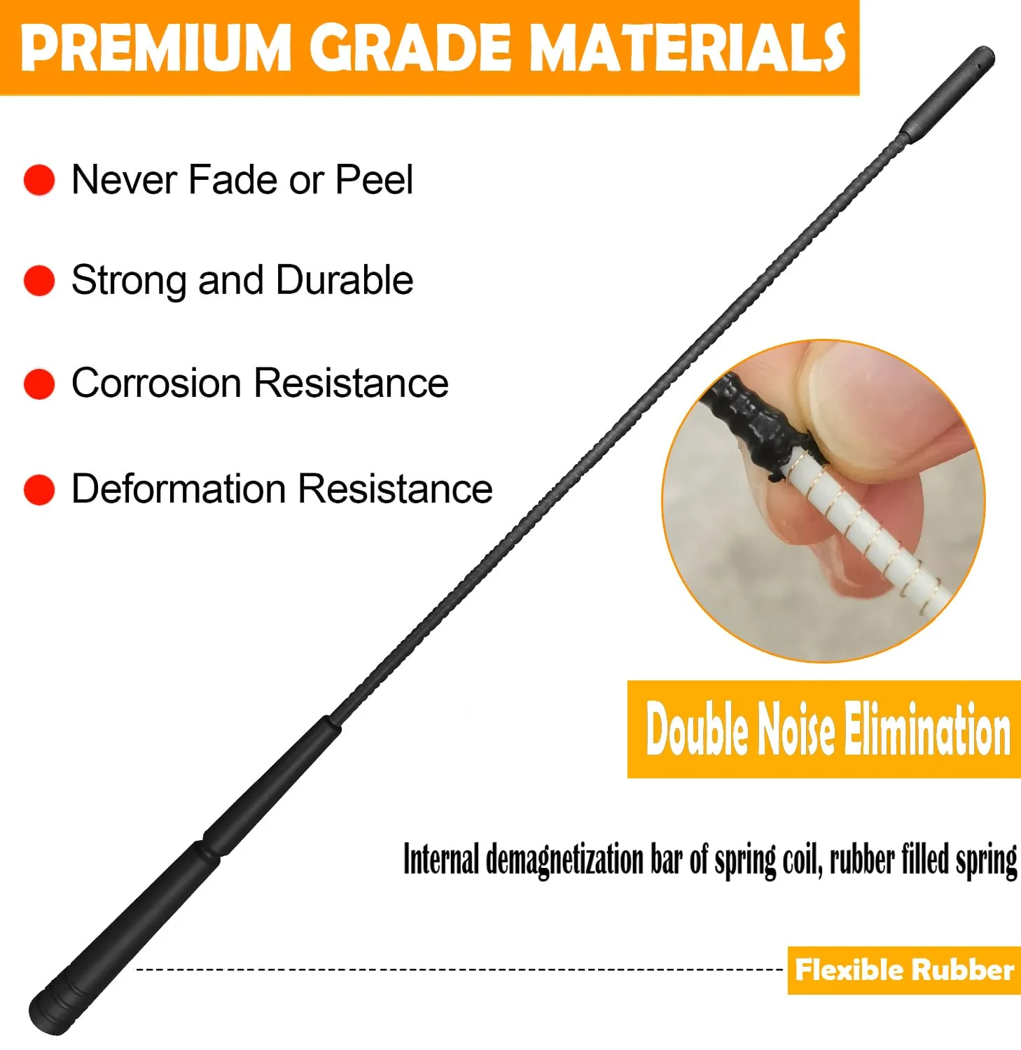 13 Inch Replacement Antenna Mast for Toyota Tundra (2000-2019), Tacoma (1995-2015), FJ Cruiser (2006-2014), Black, Radio, GPS, Vehicle-Audio-Video-Antennas - Image 6