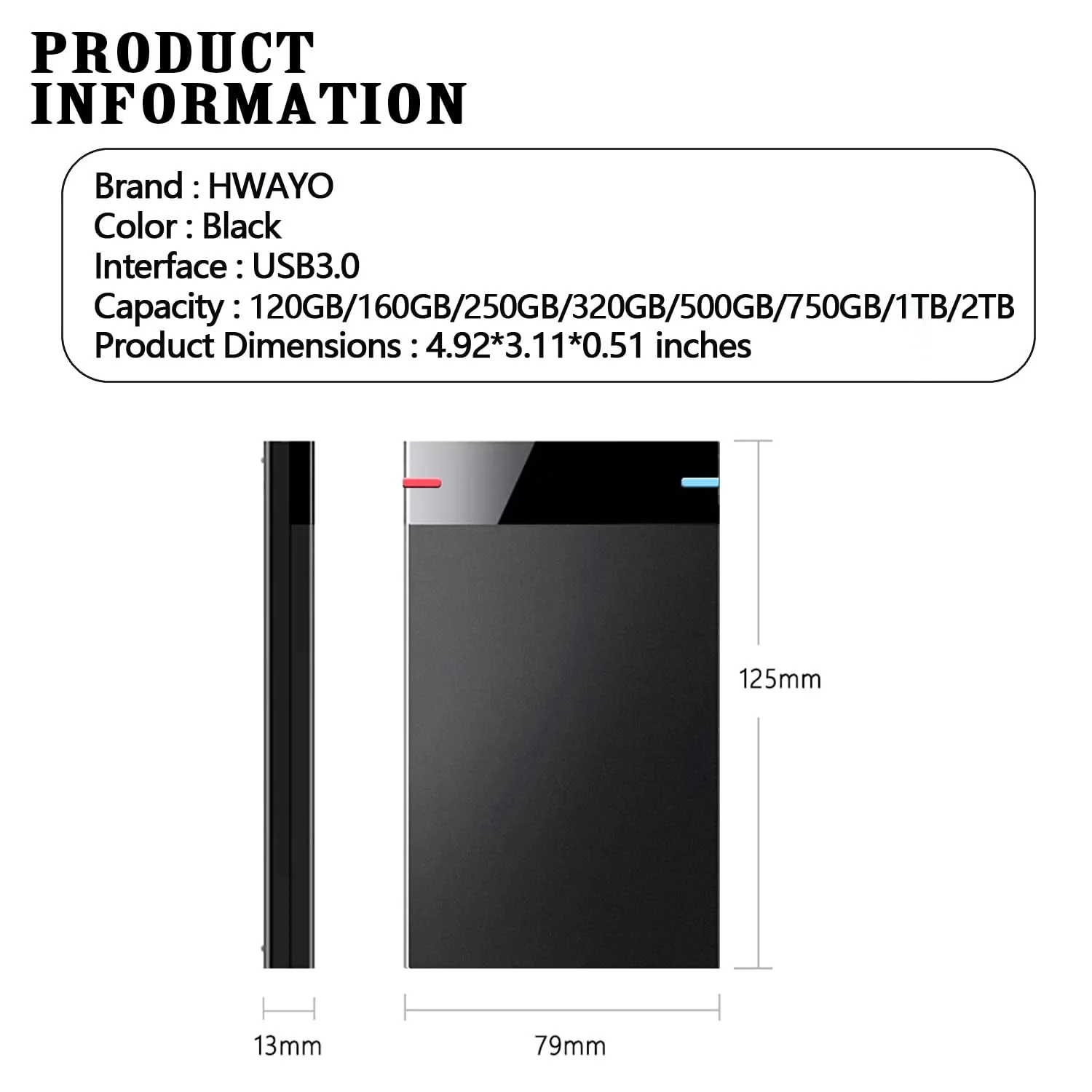 2.5'' 320GB Ultra Slim Portable External Hard Drive USB3.0 HDD Storage for PC, Desktop, Laptop, MacBook, Chromebook, Xbox One - Image 7
