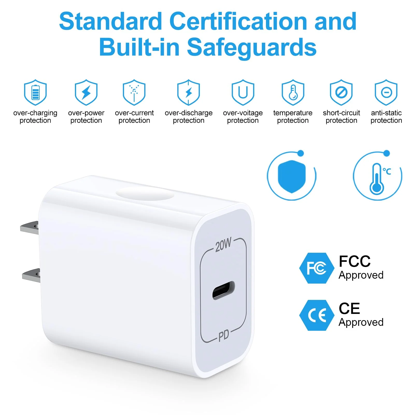 [2-Pack] 20W Samsung Fast Charging Block USB C Power Adapter Android Wall Plug Brick Type C Block for Galaxy A15 5G/A55/A35/A14 5G/A54/A25/A23/A13/A53/S24/S23 FE/S22/S21 FE/Z Flip 5,iPhone 15/14/13 - Image 4