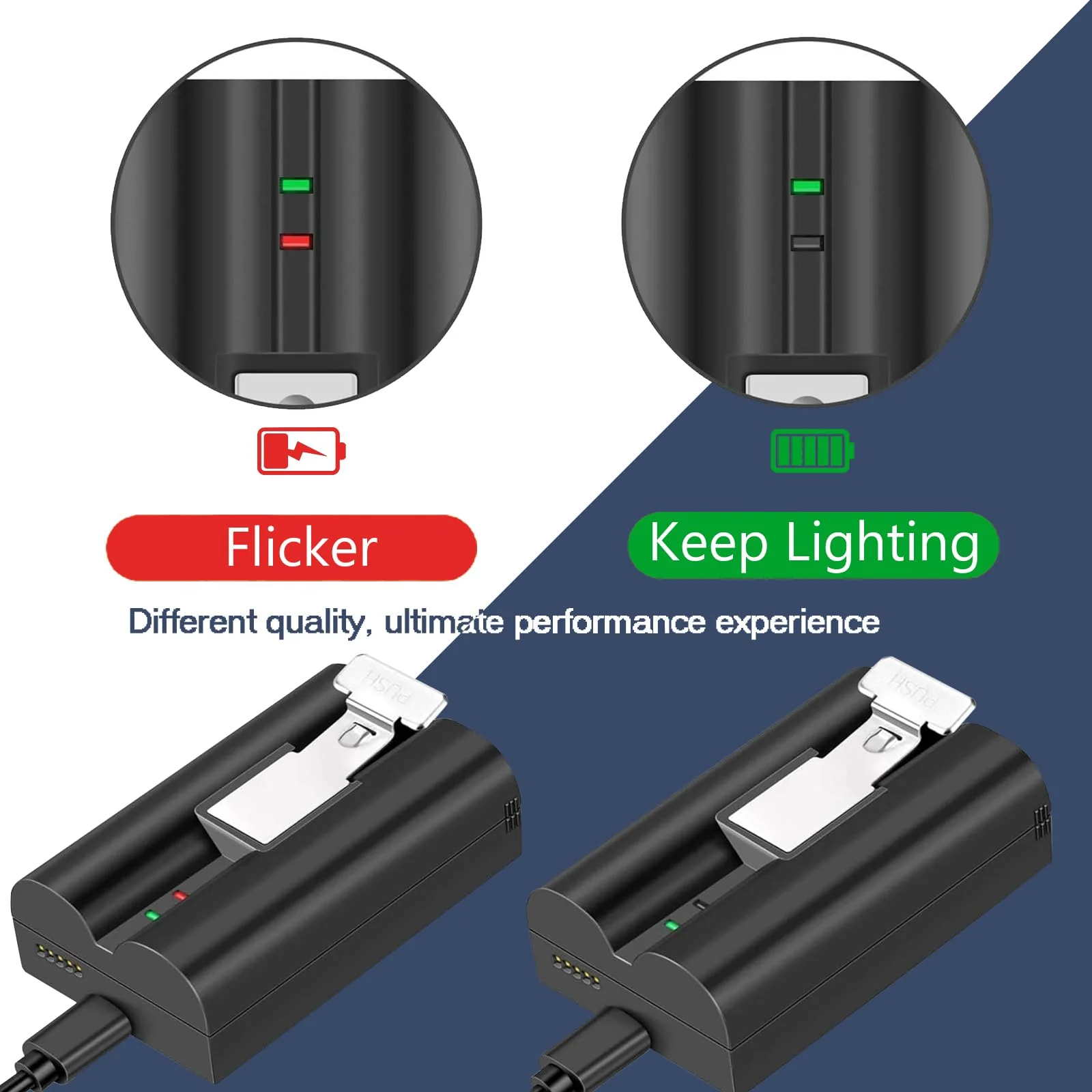 2-Pack Rechageable Lithium Ion V4 Battery 6040mAh Replacement for Ring-Doorbell Camera 2/3/4, Video Doorbell Elite, Peephole Cam, Stick Up Cam, Spotlight Cam, with Charger Station, 3.65v - Image 3