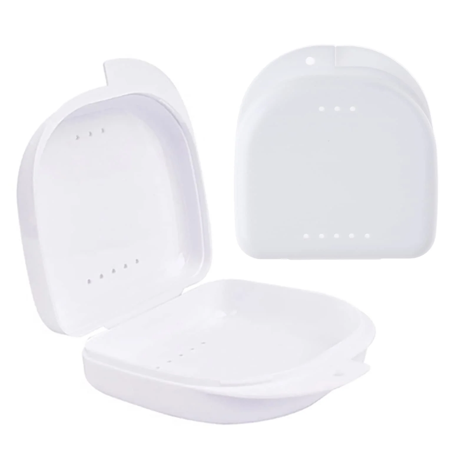 2 PCS Orthodontic Retainer Case,Retainer Case,Denture Case with Ventilation Holes for Mouth Guard and Floss