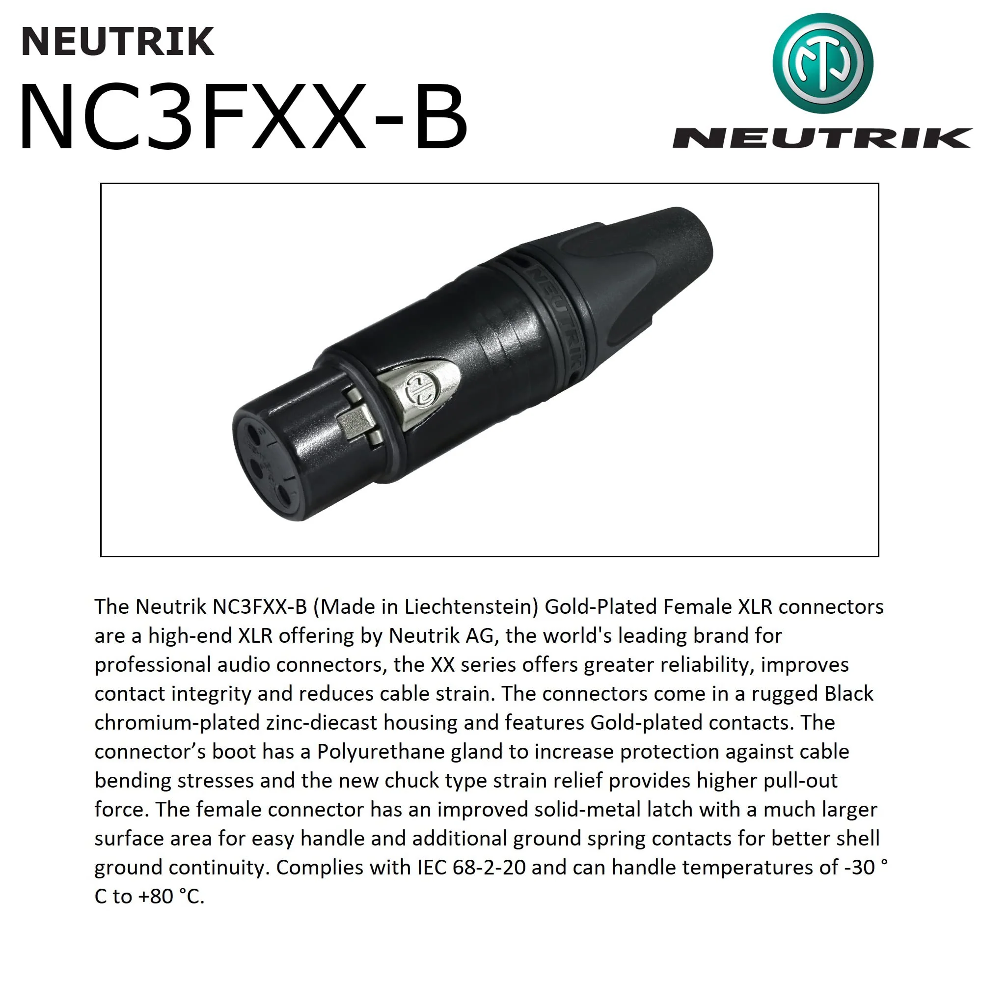 2 Units - 1.5 Foot - WBC-PRO-Quad Ultra-Silent Ultra-Flexible Balanced Star-Quad Cable with Neutrik Male & Female XLR Plugs & Black Tweed Jacket - Image 7