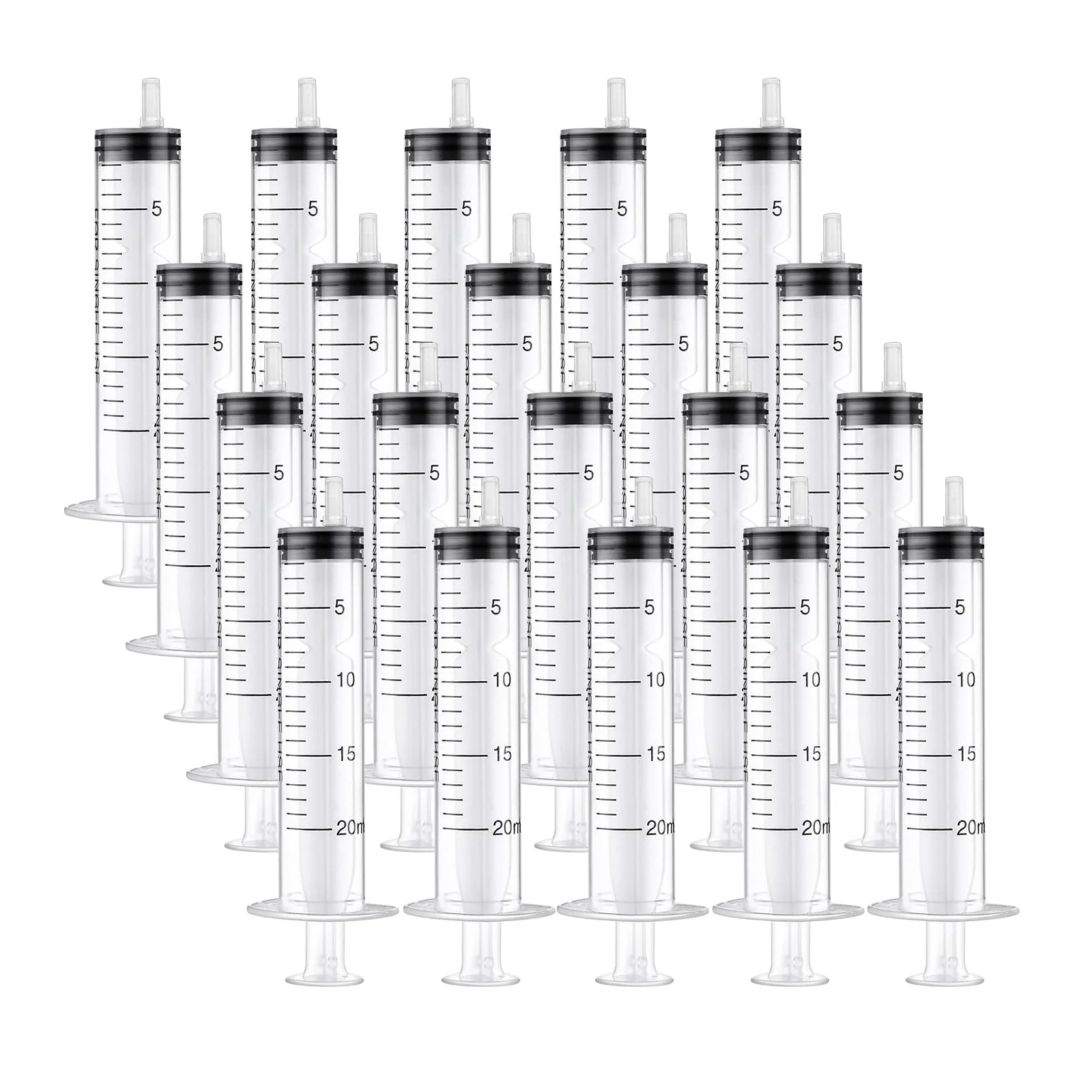 20 x 20 ml syringes, sterile syringes with lid, plastic syringe for oil, brake fluid, reusable plastic syringe for small pet feeding, engine oil or brake fluid 20 Stück 20 ml.