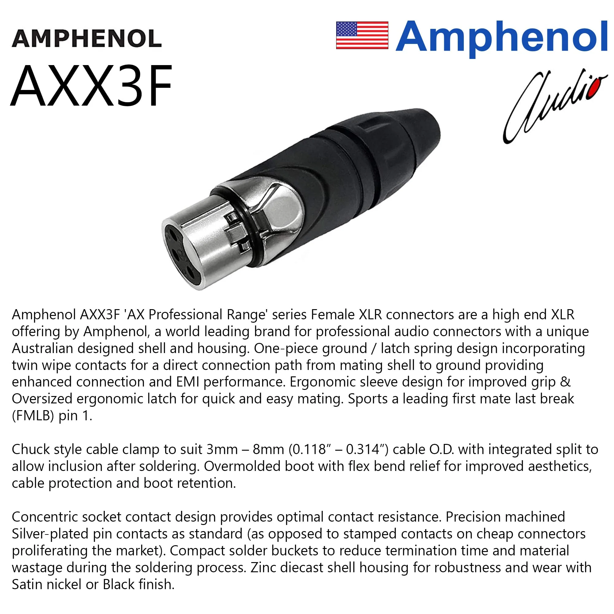 25 Foot - WBC-PRO-Quad Ultra-Silent Ultra-Flexible Balanced Star-Quad Cable with Amphenol Male & Female XLR Plugs & Black Tweed Jacket - Image 7