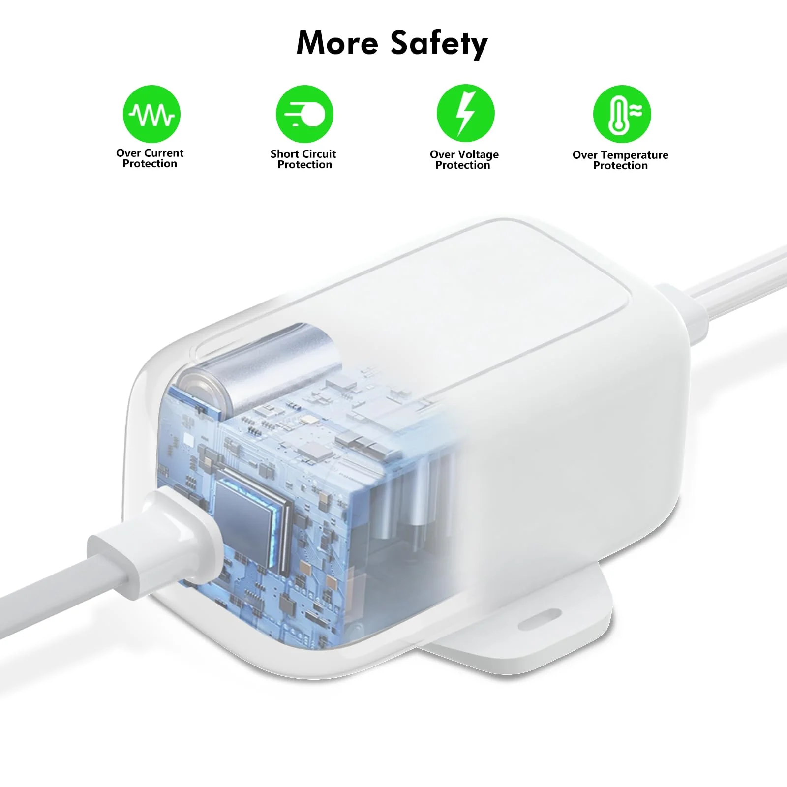 25ft/7.5m Power Cable Compatible with Google Nest Cam Outdoor or Indoor, Battery(2nd Gen), Weatherproof 5V 2A Charging Cable for Nest Cam Continuously with One-Piece Molding Adapter - Image 6