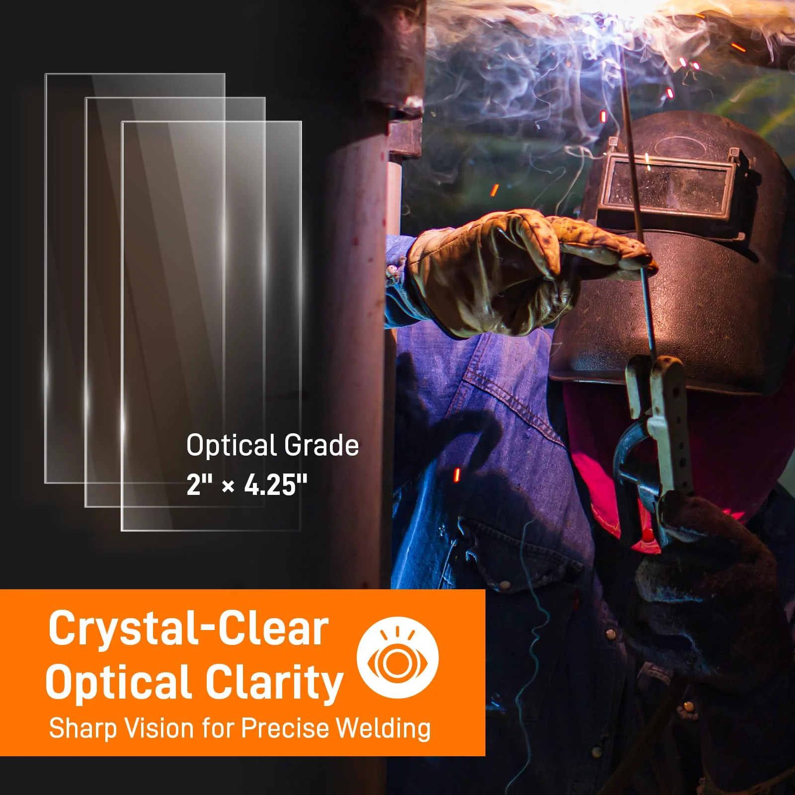 28 Pack 2 x4.25 inches Clear Welding Lenses, 0.04" Thick Replacement 2x4 Welding Lens, Welding Hood Clear Lenses for Most Standard Size Helmets 28PCS - Image 6