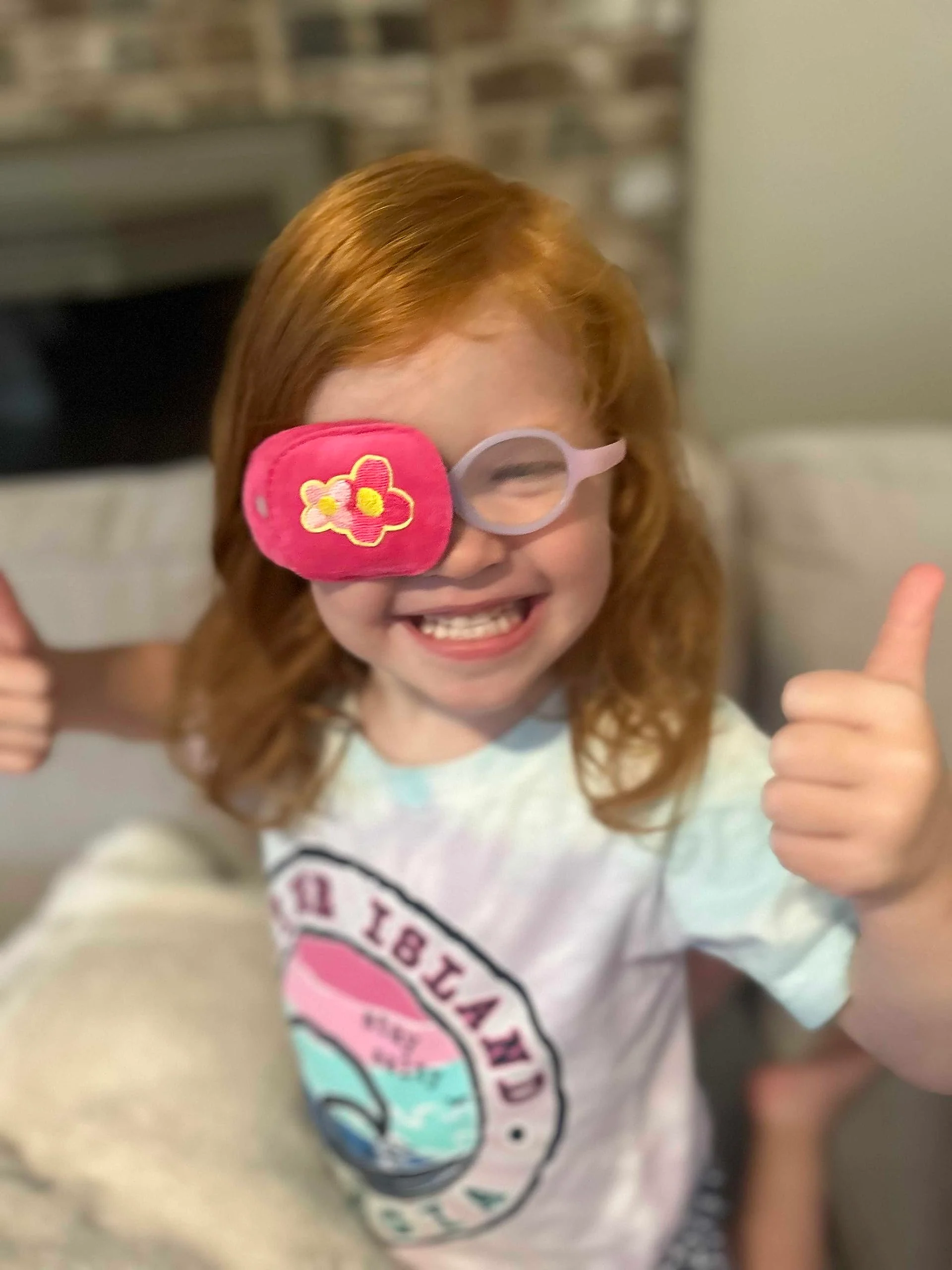 2Pcs Eye Patches for Kids | Girls Eye Patch for Glasses | Medical Eye Patches for Children with Lazy Eye | Amblyopia Eye Patch for Toddlers to Cover Either Eye (Pink Flower & Blue Icecream) Pink Flower & Blue Icecream - Image 2