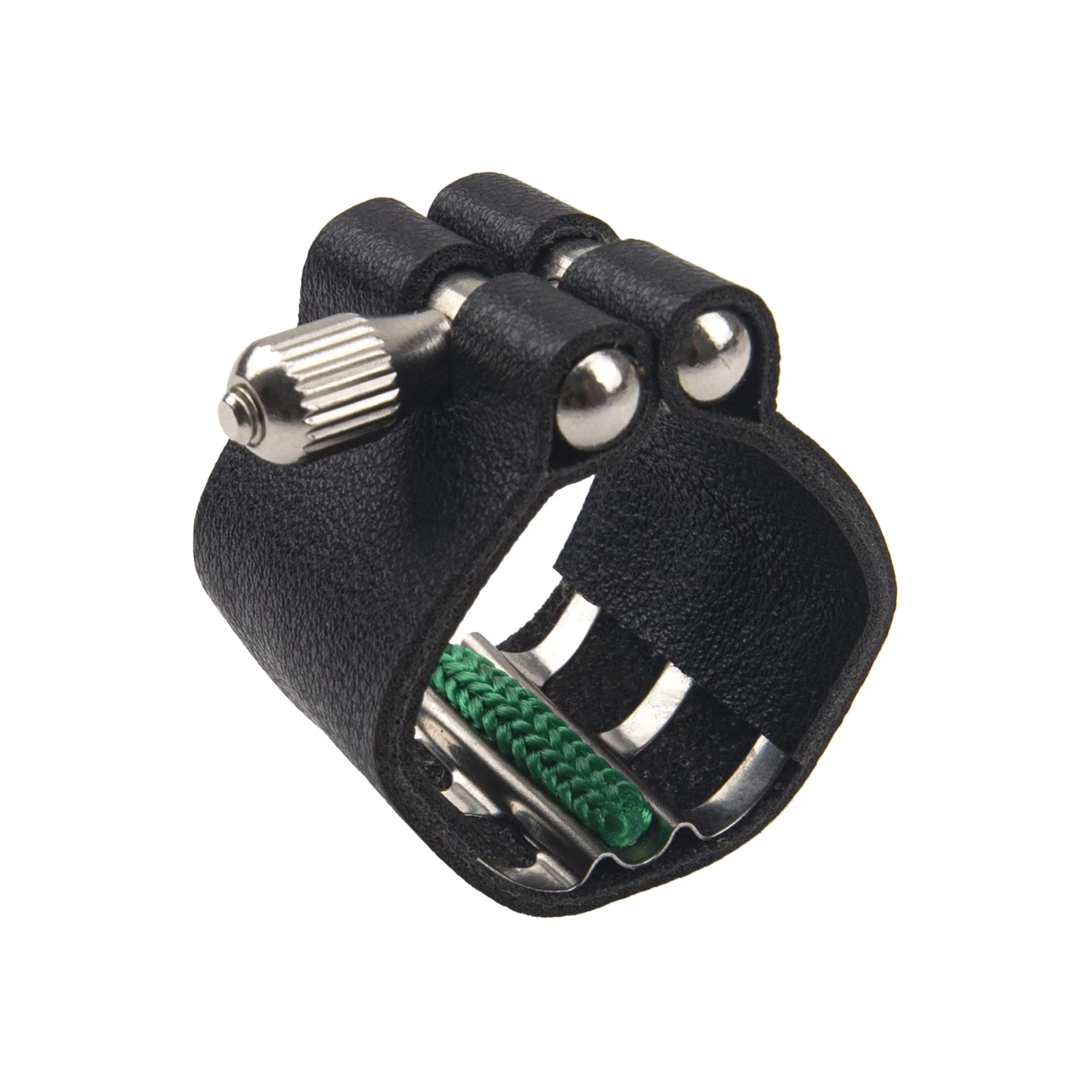 2Pcs Yootones Black Artificial Leather Saxophone Mouthpiece Sax Ligature Fastener Compatible with Saxophone Rubber Mouthpiece (Tenor saxophone) Tenor saxophone - Image 6