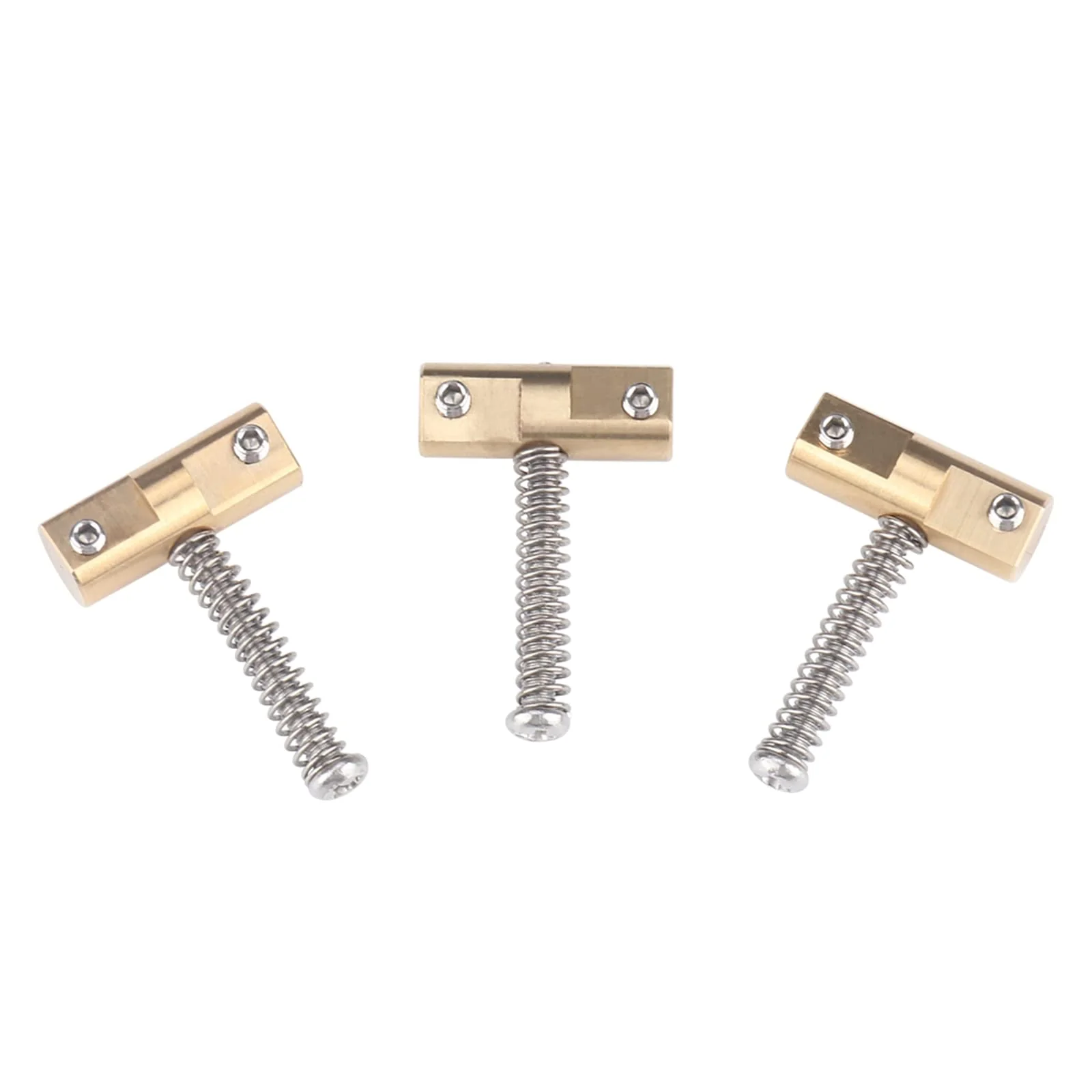3-Pack Compensated Brass For Wilkinson Guitar Bridge Saddle Set for Tele/Telecaster Vintage Electric Guitar - Barrel Style Replacement Parts (Enhanced Intonation) - Image 2