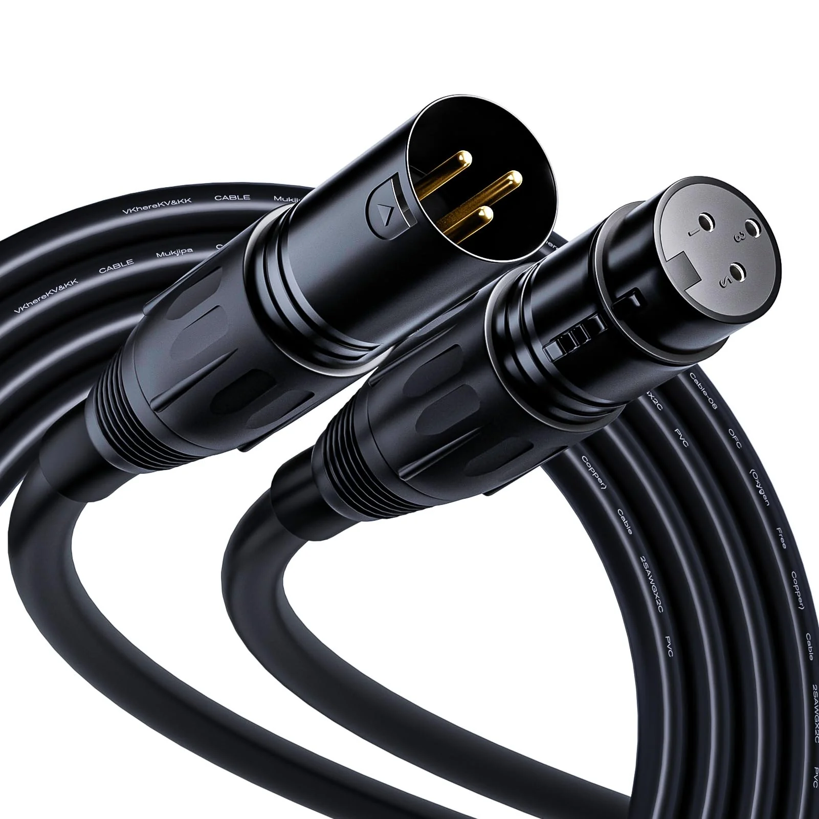 3-pin XLR Microphone Cable Male to Female, OFC (Oxygen Free Copper) Wire,XLR Cable Suitable for Mic Mixer, Speaker Systems, Radio Station and More。 XLR-FM-B (50 Feet, 1 Pack) 50 Feet