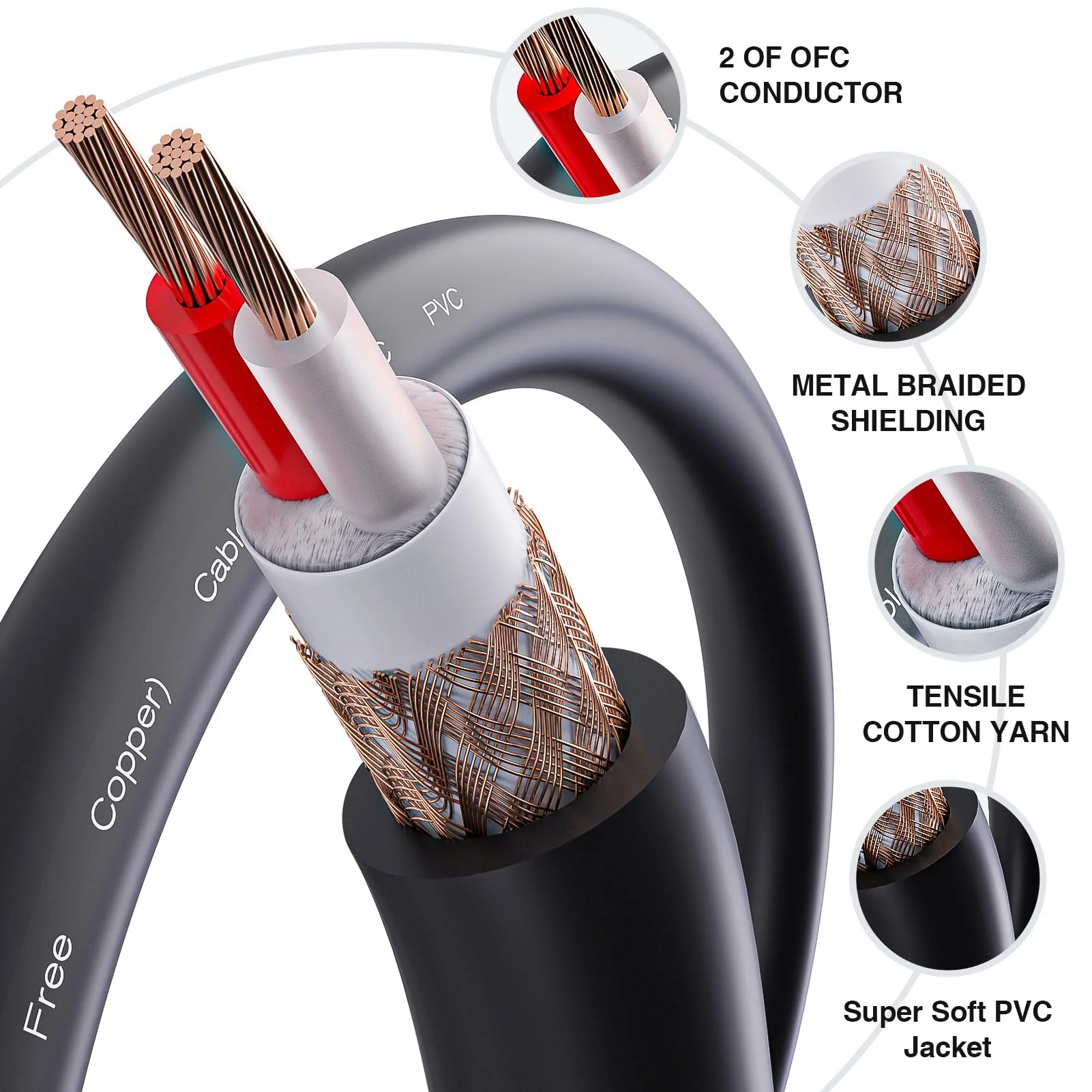 3-pin XLR Microphone Cable Male to Female, OFC (Oxygen Free Copper) Wire,XLR Cable Suitable for Mic Mixer, Speaker Systems, Radio Station and More。 XLR-FM-B (50 Feet, 1 Pack) 50 Feet - Image 3