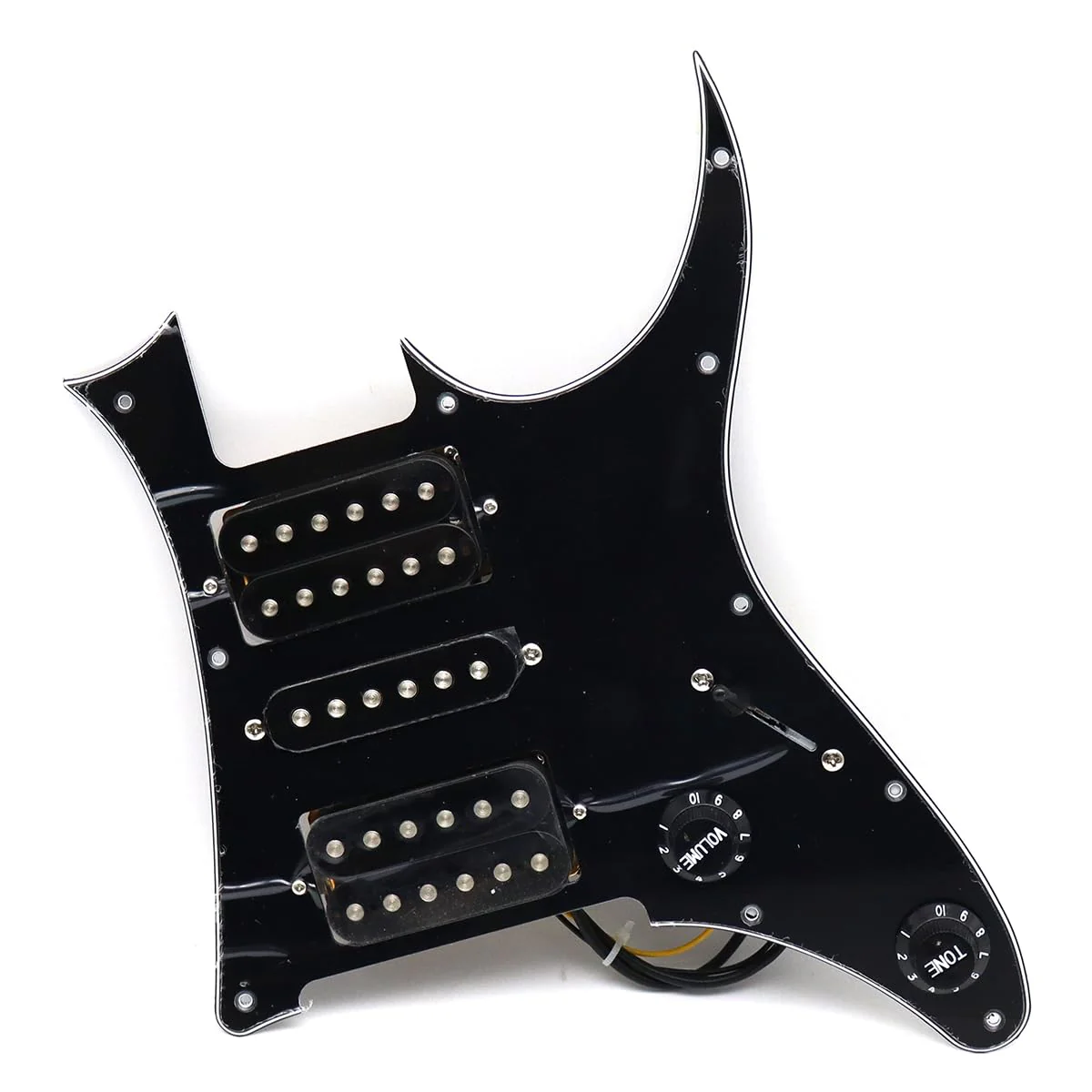 3-Ply Prewired Loaded HSH Guitar Pickups Pickguard for Ibanez Electric Guitar Replacement (Black) Black