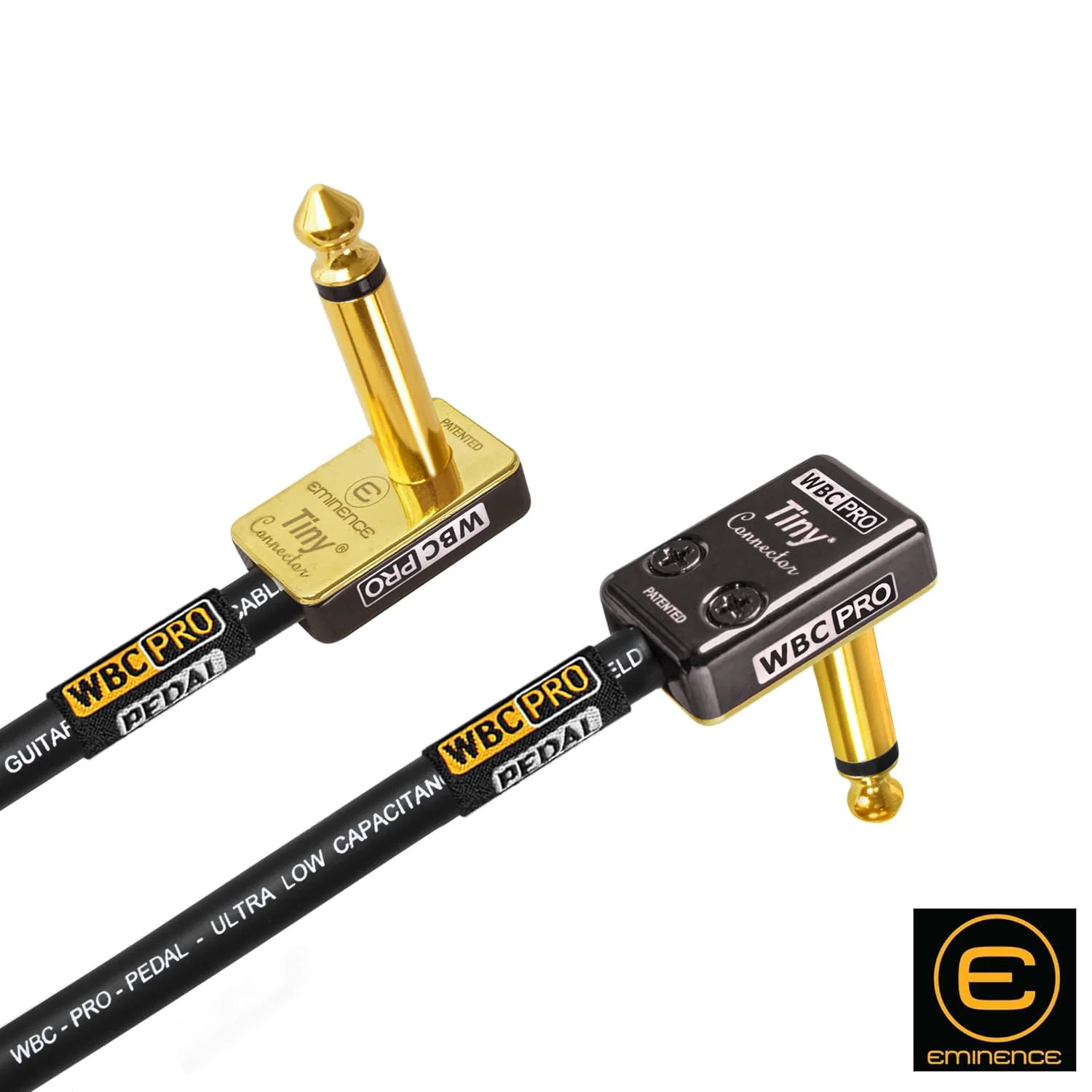 3 Units - 12 Inch - WBC-PRO-Pedal – 22 AWG - Low-Cap (18pF/ft) – Pro-Grade – Graphite-Based - Dual-Shielded Pedal, Effects, Patch, Instrument Cable with Eminence Tiny Gold Plated Angled TS Connectors - Image 5