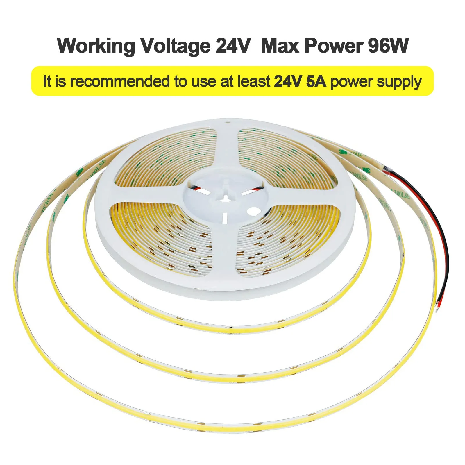 32.8ft(10M) 24V COB LED Strip Light Natural White 4000K 3840LED CRI 93+ 6800lm Uniform Glow Dotless IP20 Not Waterproof Flexible LED Tape Lights for DIY Bedroom Home Decor(No Power Supply) 10 meters - Image 4