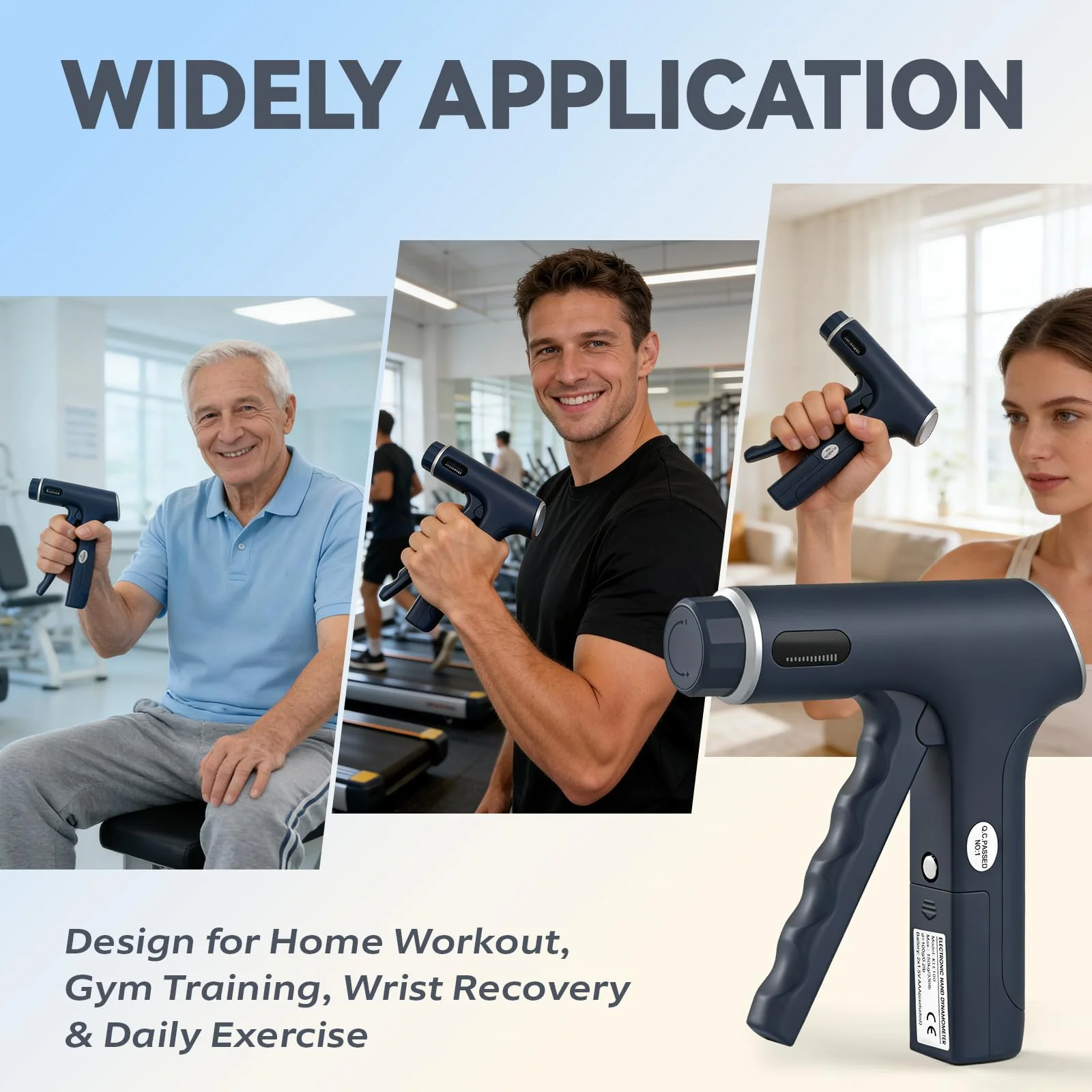 330lbs/150KG Handful Grip Strength Tester, Electronic Hand Dynamometer & Exerciser with Adjustable Resistance Trainer, LCD Screen, Ergonomic Handle for Home and Gym Use(Battery Not Included) - Image 7