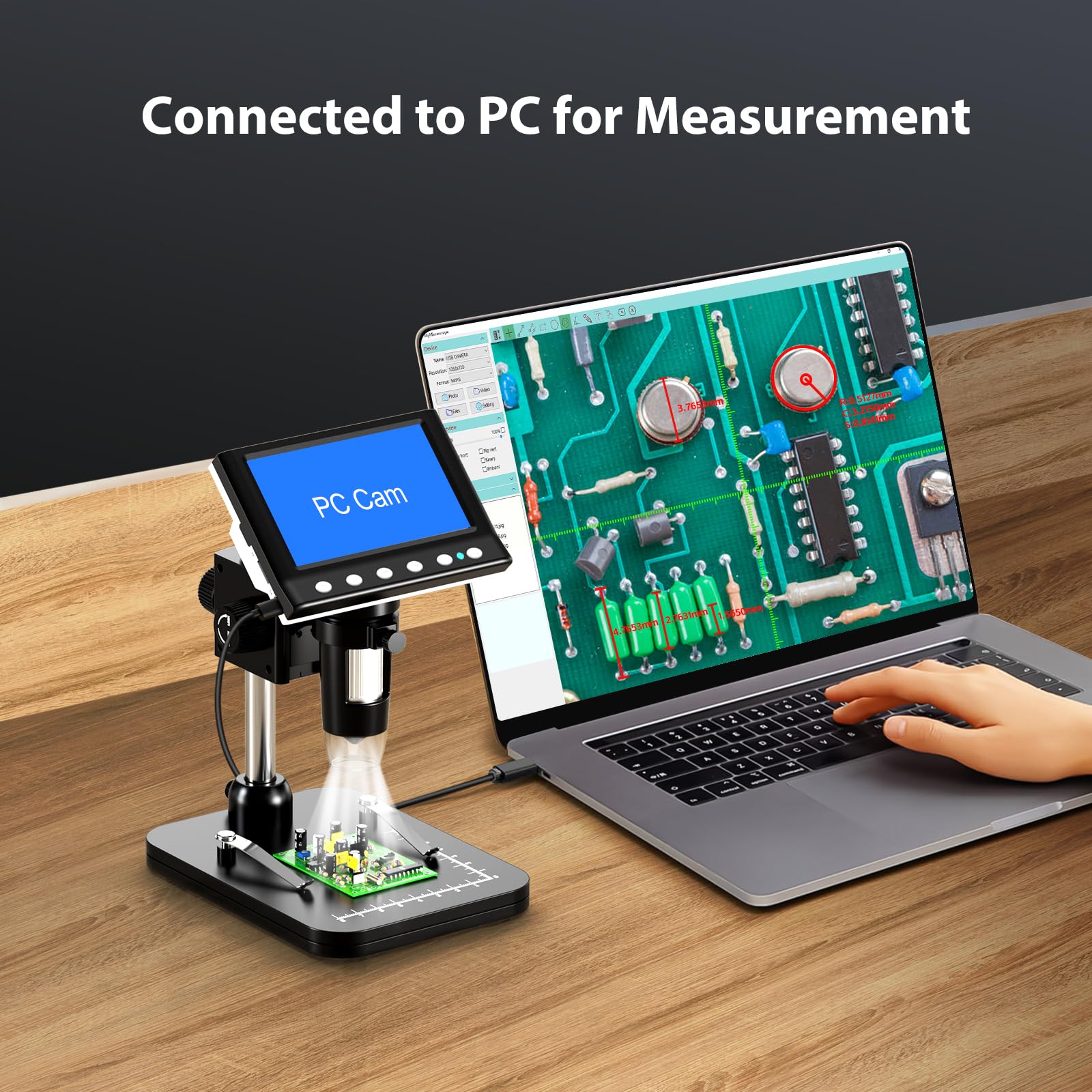 4.3'' IPS Coin Microscope, 1000X Magnification Digital Microscope for Adults,Coin Collection Supplies with 8 Adjustable LEDs,Windows Compatible,32GB TF Card - Image 5