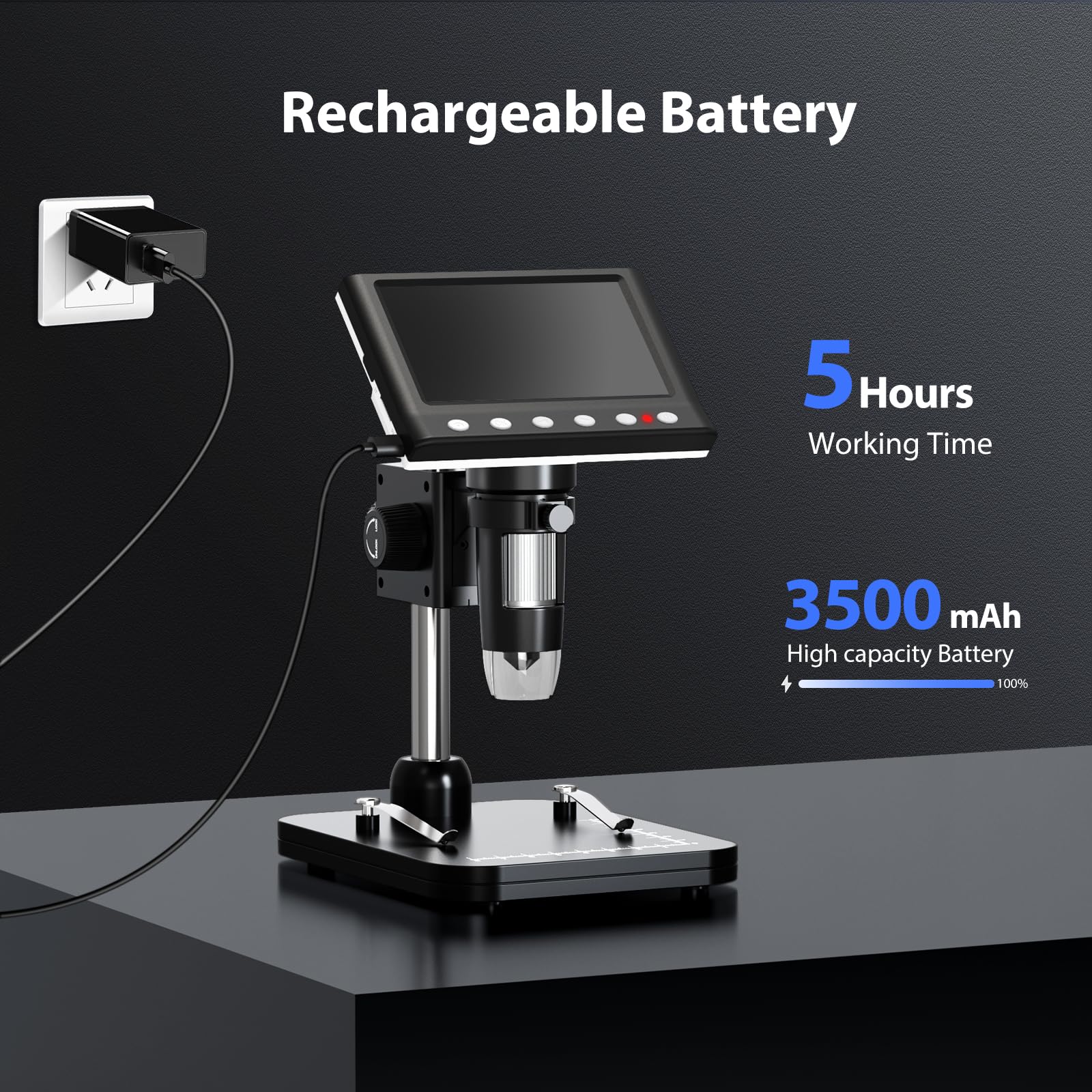 4.3'' IPS Coin Microscope, 1000X Magnification Digital Microscope for Adults,Coin Collection Supplies with 8 Adjustable LEDs,Windows Compatible,32GB TF Card - Image 7