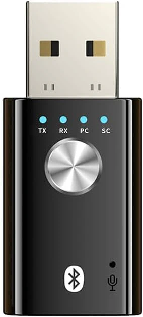 4-in-1 USB Audio Bluetooth Transmitter/Receiver with Surround Sound, 5.1 Channel, AUX Input and Microphone and Accessories