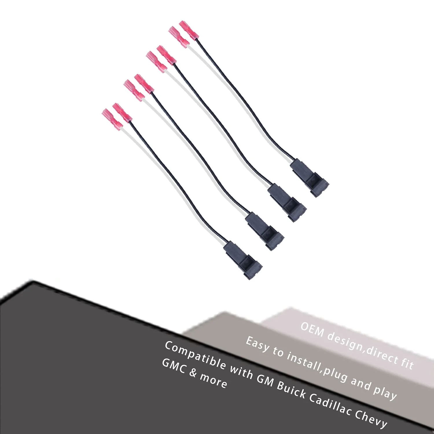 4 Pack Speaker Harness Replacement for GM Motors Buick Cadillac Chevy Oldsmobile Front Rear Door Speaker Wiring Harness Adapter 72-4568 - Door Speaker Replacement (72-4568) - Image 2