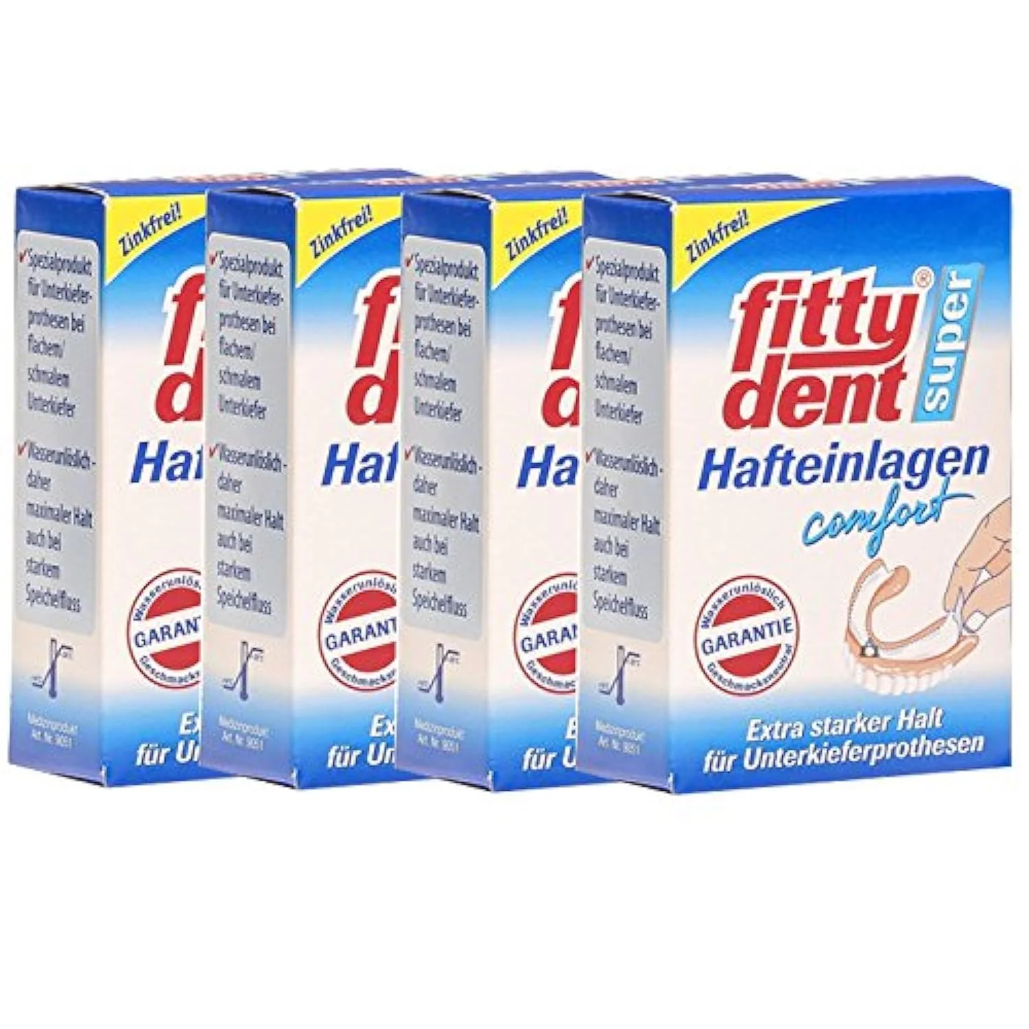 4 x FITTYDENT Super Adhesive Inserts Pack of 15