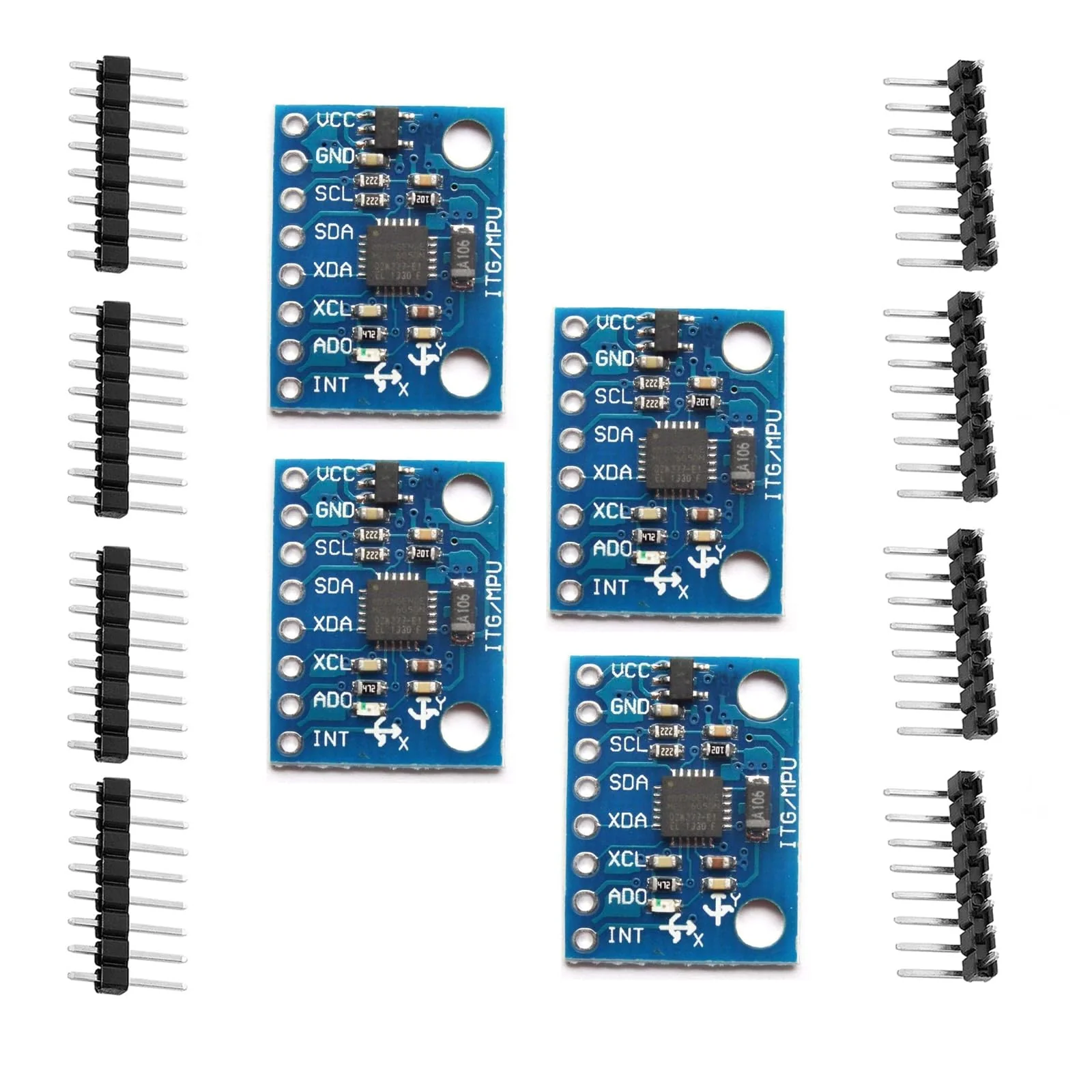 4 x GY-521 MPU-6050 Module, 3 Axis Accelerometer Gyroscope Module 6 DOF 6-axis Accelerometer Gyroscope Sensor Module 16 Bit AD Converter Data Output IIC I2C and Accelerometer Compatible with Ard