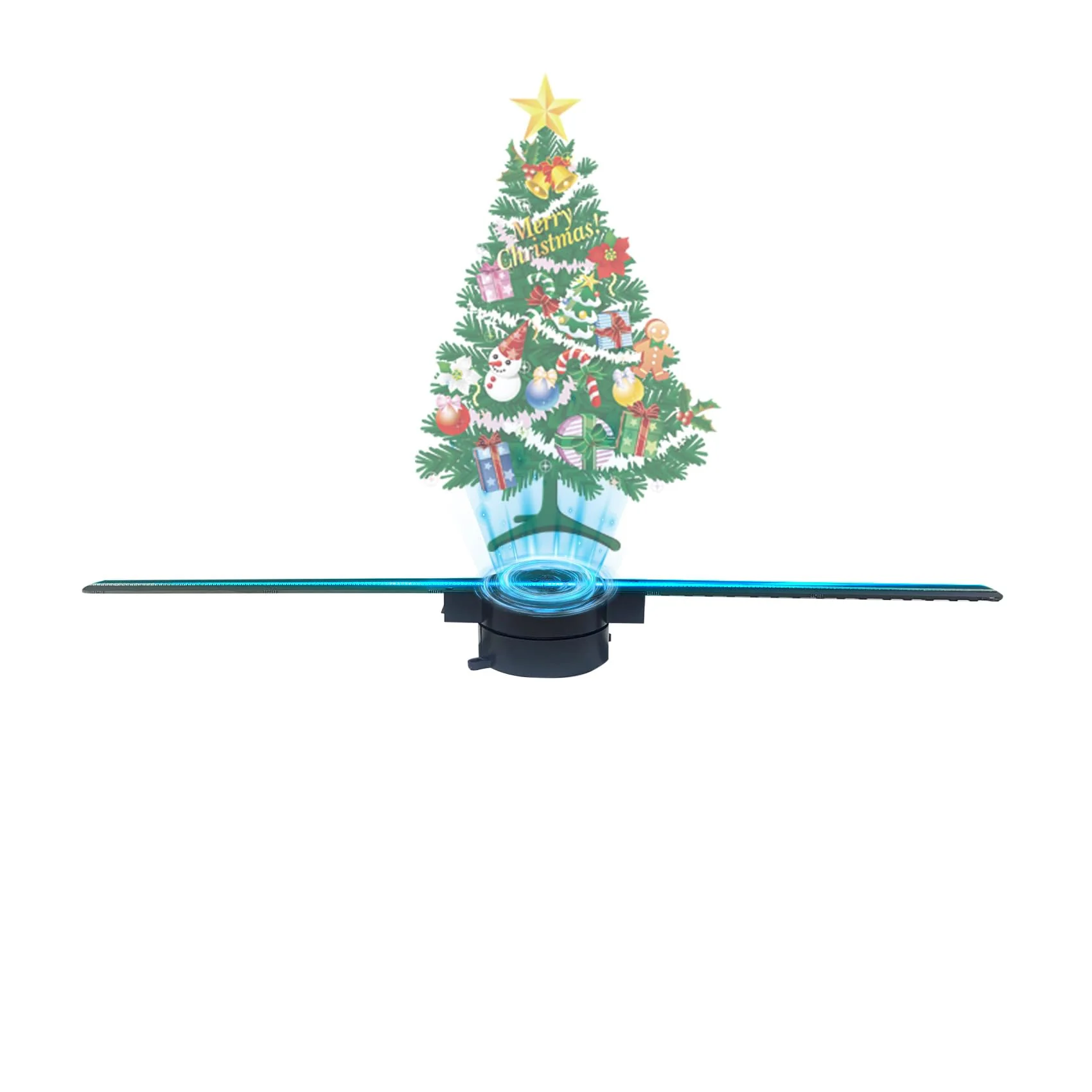 42CM 3D Hologram Fan, 16.5" WiFi Projector with 1500+ Video Library, 232 LEDs, Bluetooth Audio & Remote Control, High Brightness Display for Business Sign, Bar, Halloween & Christmas Decor