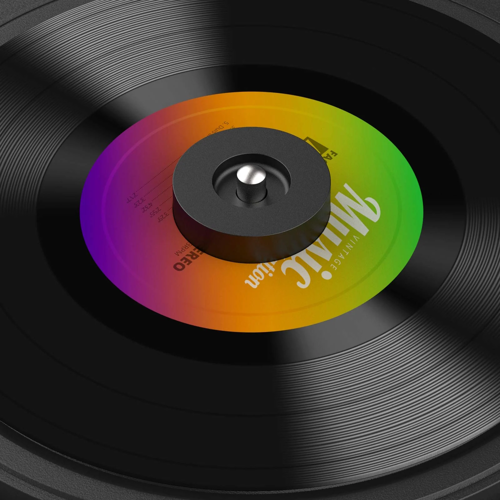 45 RPM Adapter, for 7 inch Vinyl Record Dome 45 Adapter and Technics Turntable, Aluminum Black - Image 4