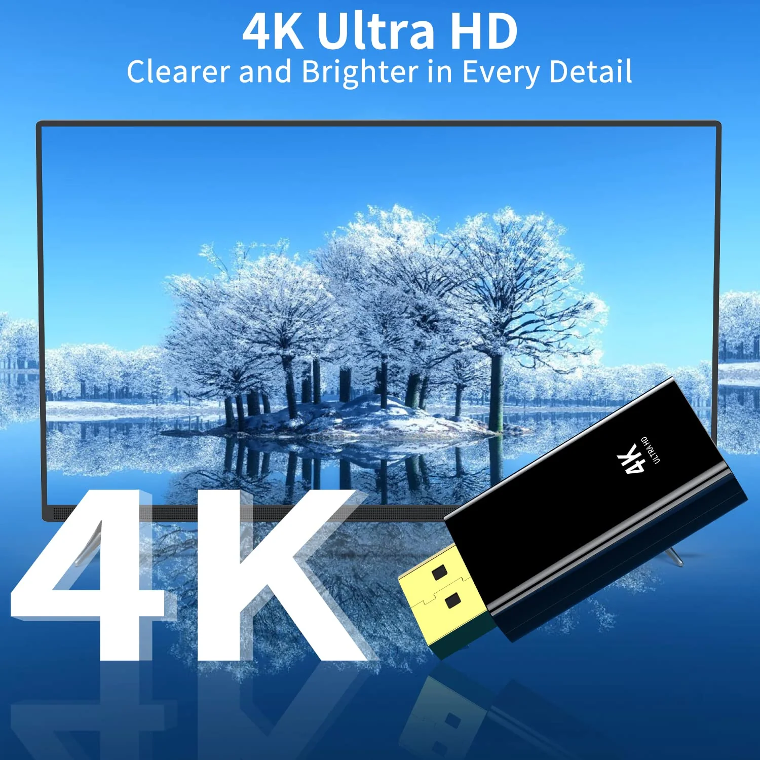 4K DisplayPort to HDMI Adapter 2-Pack, [High-Speed, 2K 60Hz, 1080p 120Hz] Uni-Directional Display Port DP to HDMI Passive Adapter Compatible for HP, HDTV, AMD, NVIDIA,Dell, GPU,Projector, PC,Desktop - Image 3
