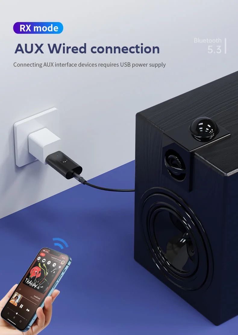 5.3 transceiver 2-in-1 USB Adapter, USB Bluetooth Adapter, Wireless Audio Adapter from TV to Bluetooth Headphones, Low Latency, Power by USB for TV/PC Home/Car Sound System - Image 9