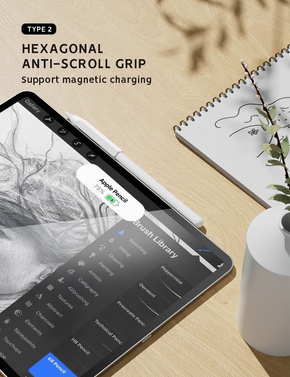 5 Pack Pencil Grips Compatible with Only Apple Pencil 2nd Generation Silicone Ergonomic Design Sleeve Holder(White) White - Image 3