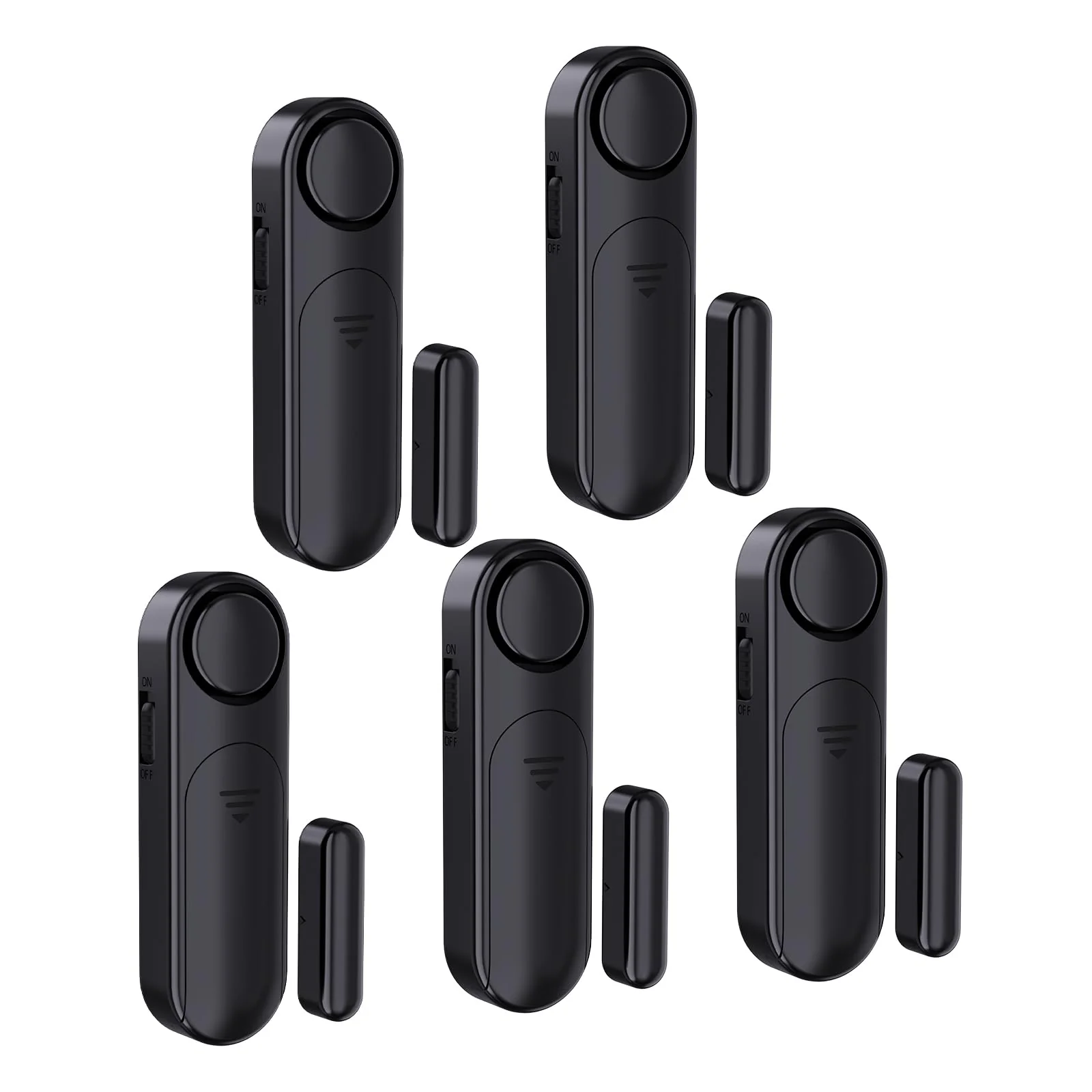 5-Pack Window Alarms for Home Security, 120dB Door and Window Open Sensor Chime for Kid Safety, Pool Safety, Sliding Door, DIY Protection, Easy Installation,Ideal for Home,Garage,Apartment,Black