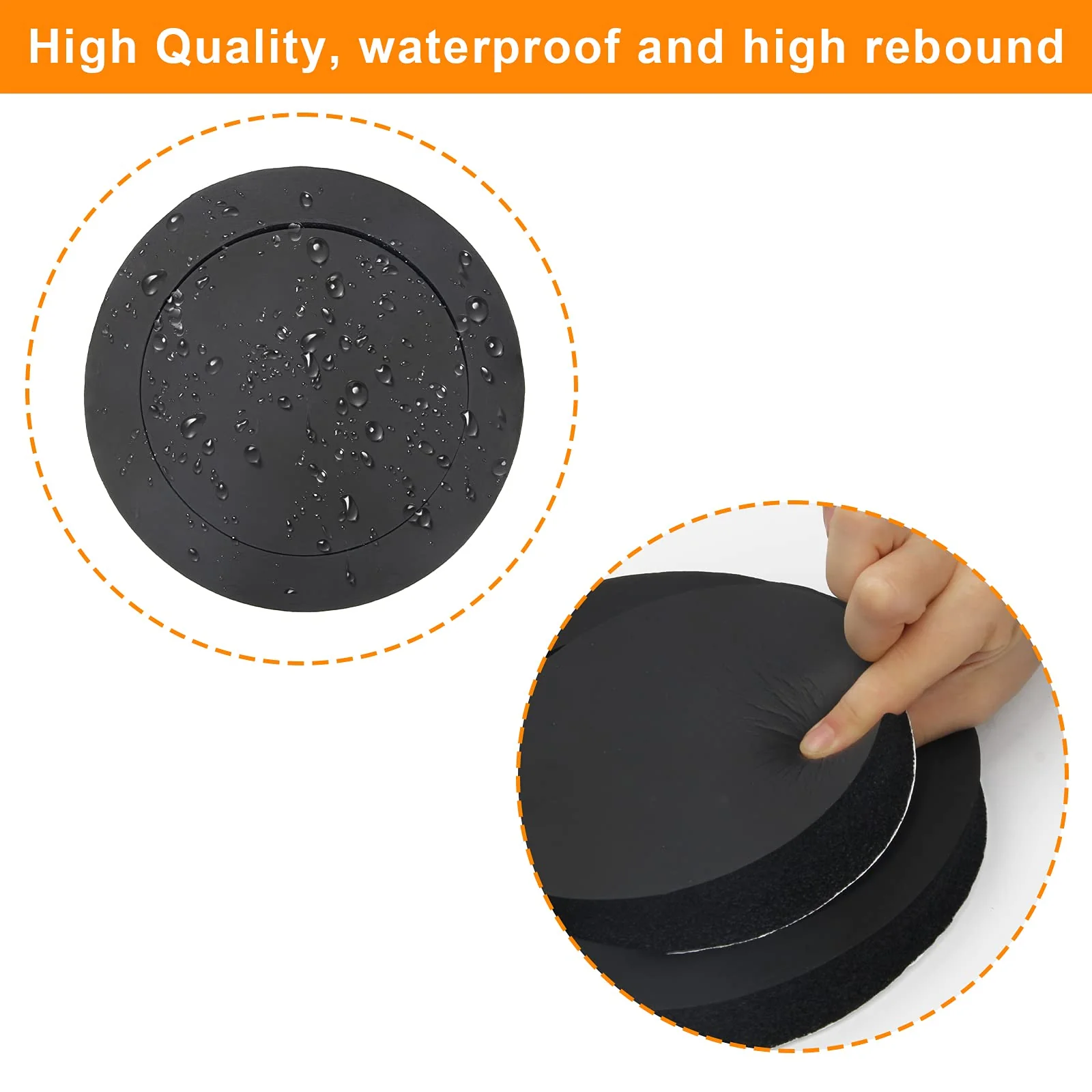 6.5" Foam Speaker Enhancer, AngleKai 4Pcs Self Adhesive Speaker Fast Rings, Universal High Rebound Sponge Bass Blocker Kit for Car Door Speaker Foam Rings - Image 4