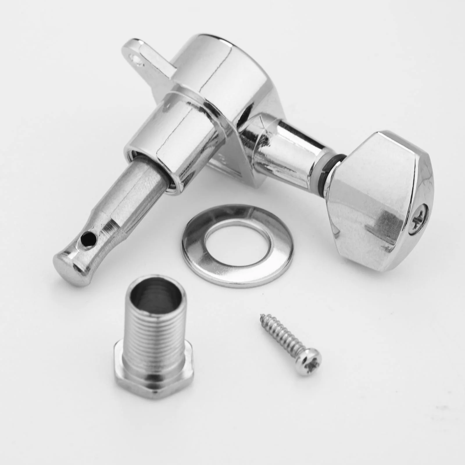 6Pcs Right Hand Sealed Guitar Tuner Pegs,Big Square Electric Guitar String Tuning Pegs Keys Machine Heads for Fender Strat Stratocaster Tele Telecaster/Electric Guitar (Silver) Silver - Image 5