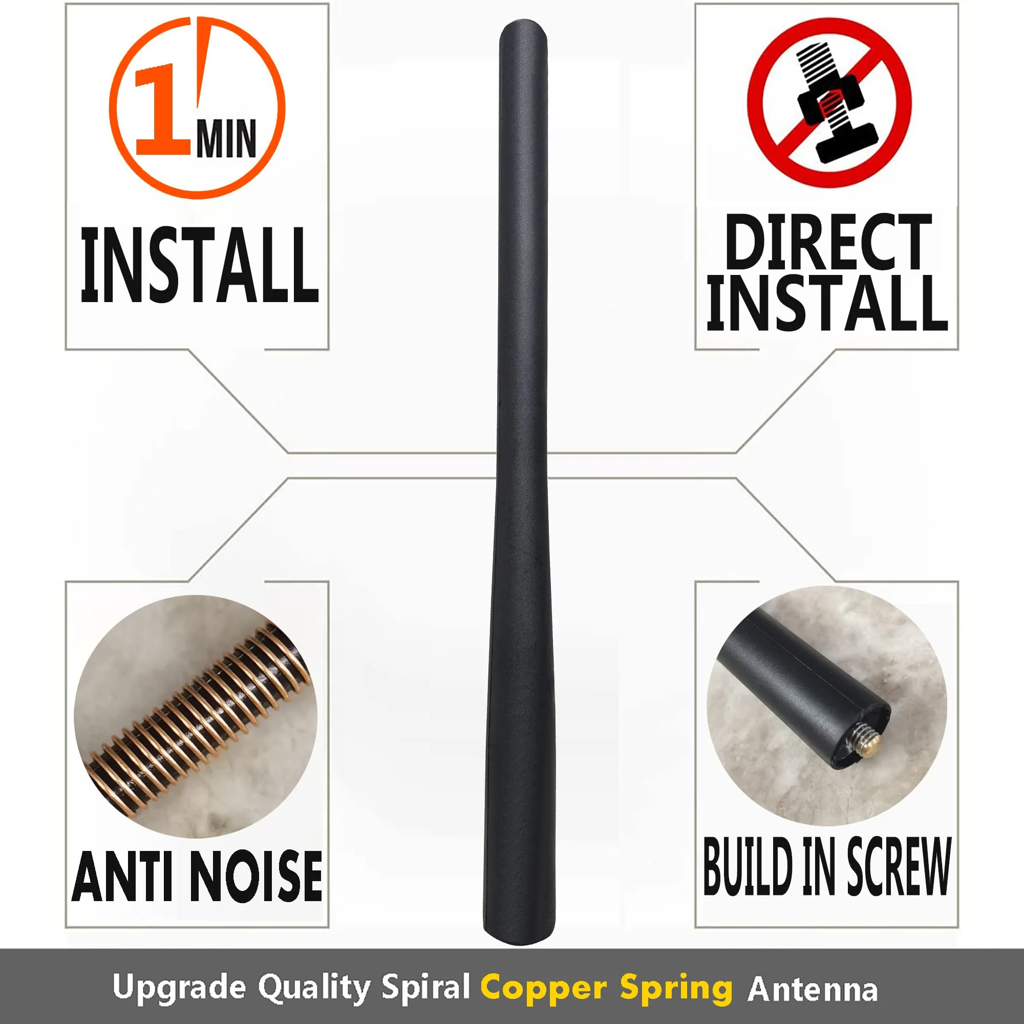 7 Inch Rubber Antenna for Nissan Rogue (2009-2017), Nissan Rogue Antenna - Car Wash Proof, Internal Copper Coil Antenna Mast Replacement - Image 4