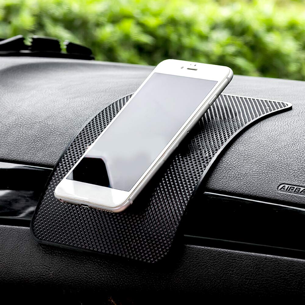 7 Pack Car Dashboard Anti-Slip Mat, 2 Sizes Heat Resistant Sticky Non-Slip Ripple Dash Grip Silicone Pad for Cell Phone Sunglasses Keys by ACKLLR,Black - Image 5