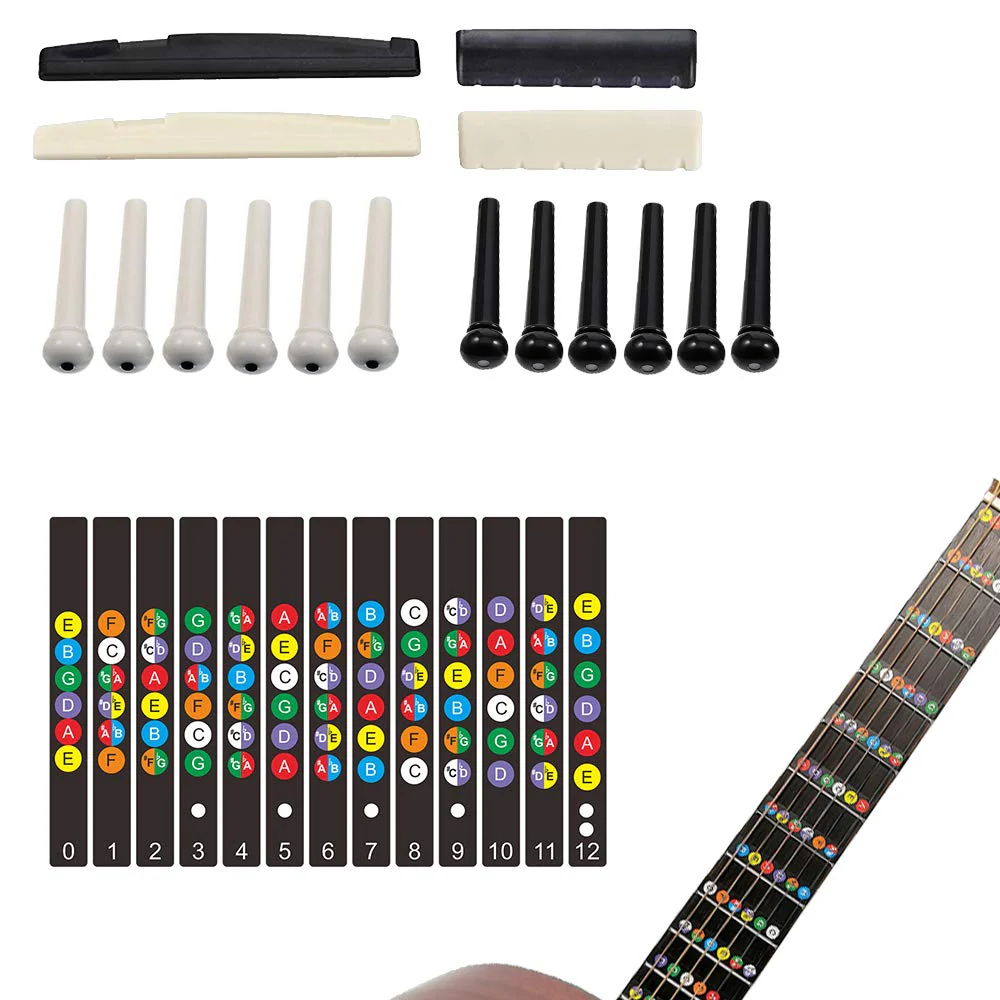 72PCS Guitar Tool Kit,Professional Guitar Repairing Maintenance Tool Kit with Guitar Strings Picks Bridge Pins Gauge Guitar Accessories Gift for Acoustic Guitar Electric guitar Ukulele Bass Banjo - Image 7