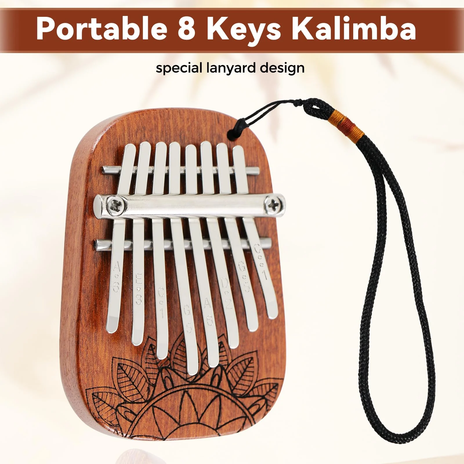 8 Keys Kalimba Mini Kalimba Portable Finger Thumb Piano kalimba 8 key exquisite finger thumb piano for Music Lovers and Adults Christmas Gifts Medium Single - Image 2
