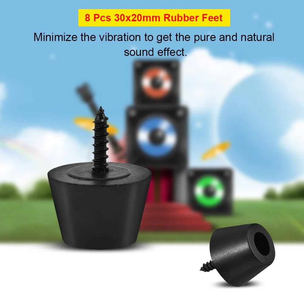 8Pcs Rubber Feet Anti-Vibration Base Pad Stand for Speaker Guitar Amplifier Replacement 30x20mm w/Screws for Marshall Amp Feet - Image 5
