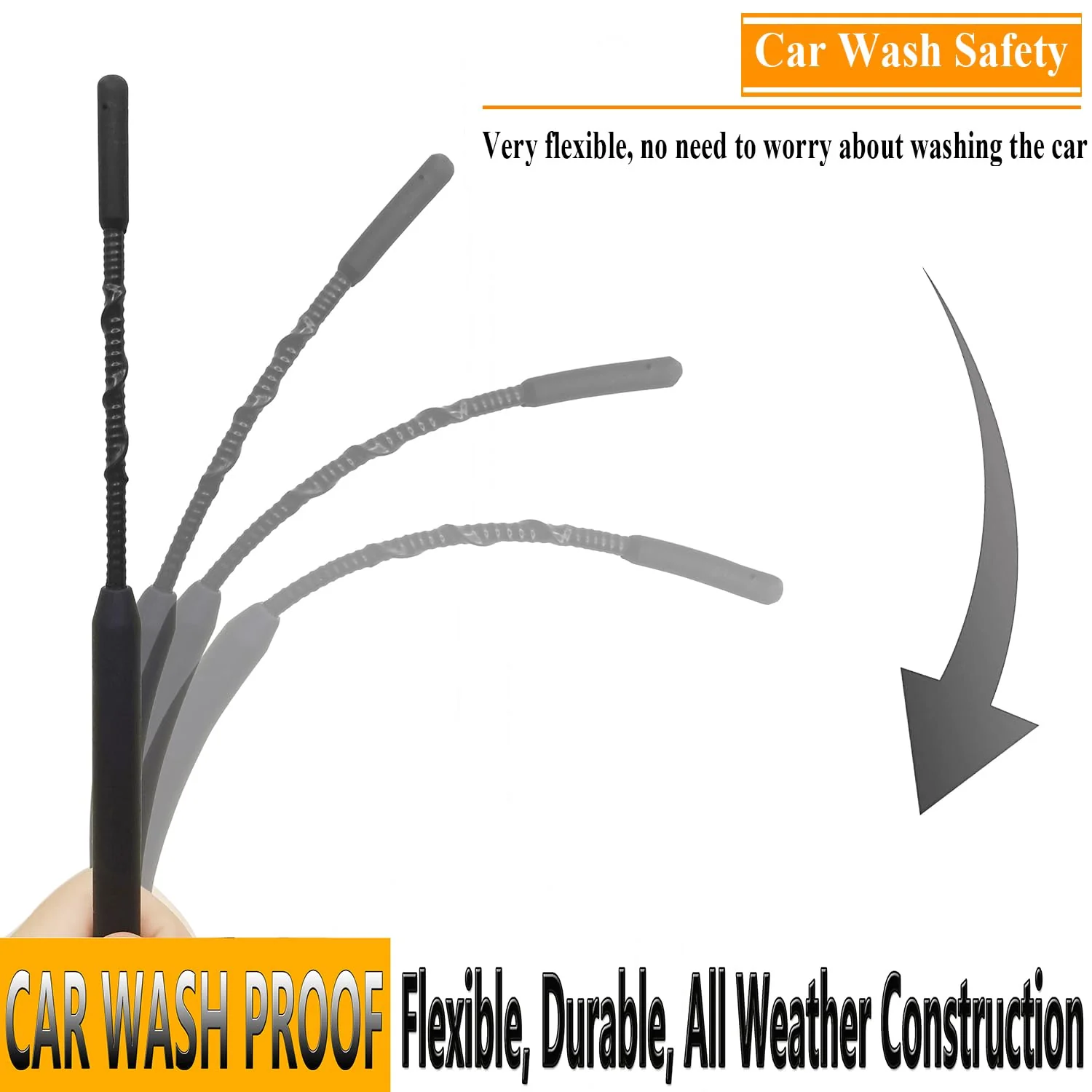 9 Inch Antenna for Jeep Liberty (2008-2010), Jeep Liberty Antenna, Flexible Rubber Antenna Replacement Mast for Jeep Liberty 2008 2009 2010 - Image 3