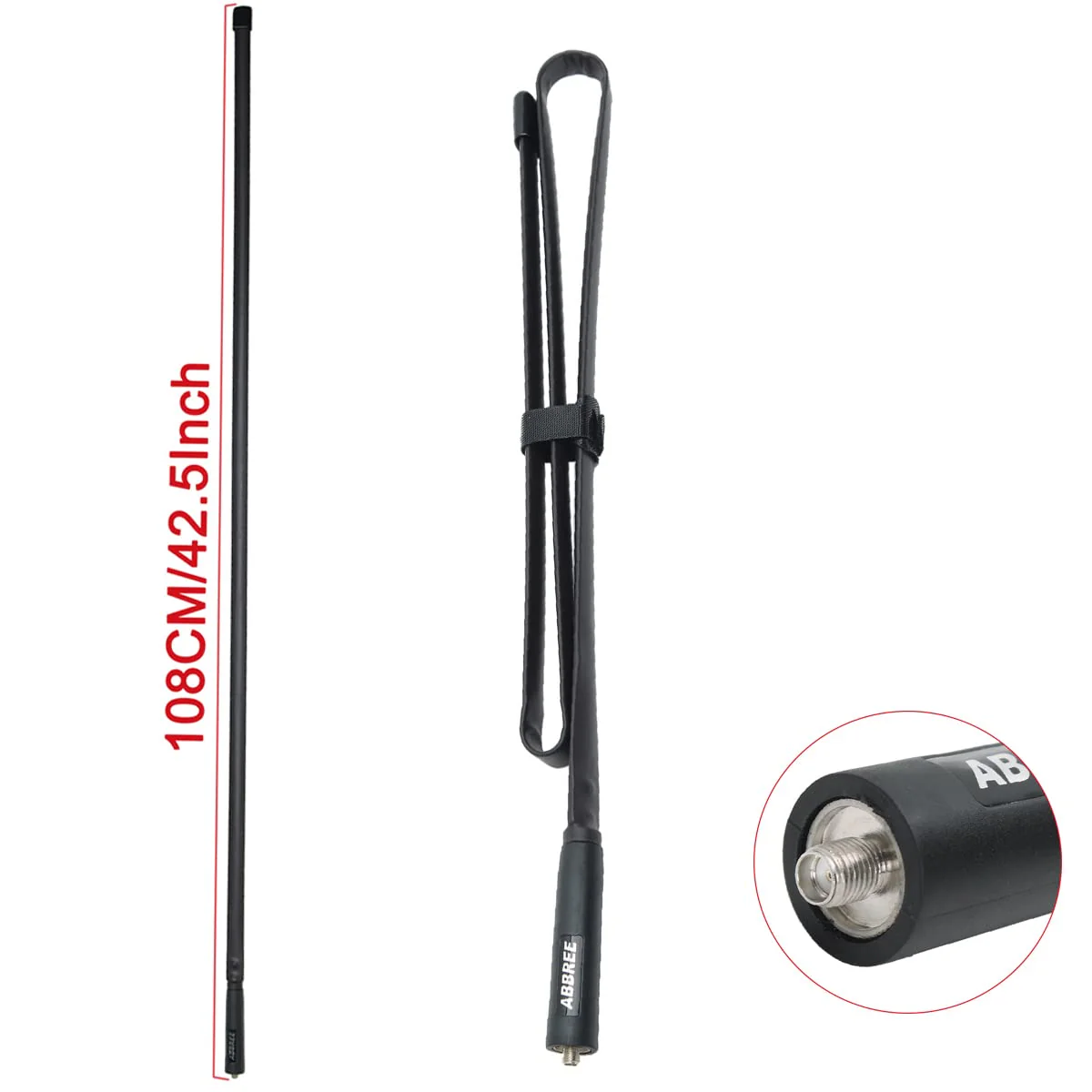 ABBREE GMRS Radio Antenna 42.5-inch SMA Female CS Tactical Antenna for Baofeng UV-5R AR-152 UV-82 BF-888S and GM-15 Pro GMRS GM-5RH TD-H3 Radio Antennas - Image 5