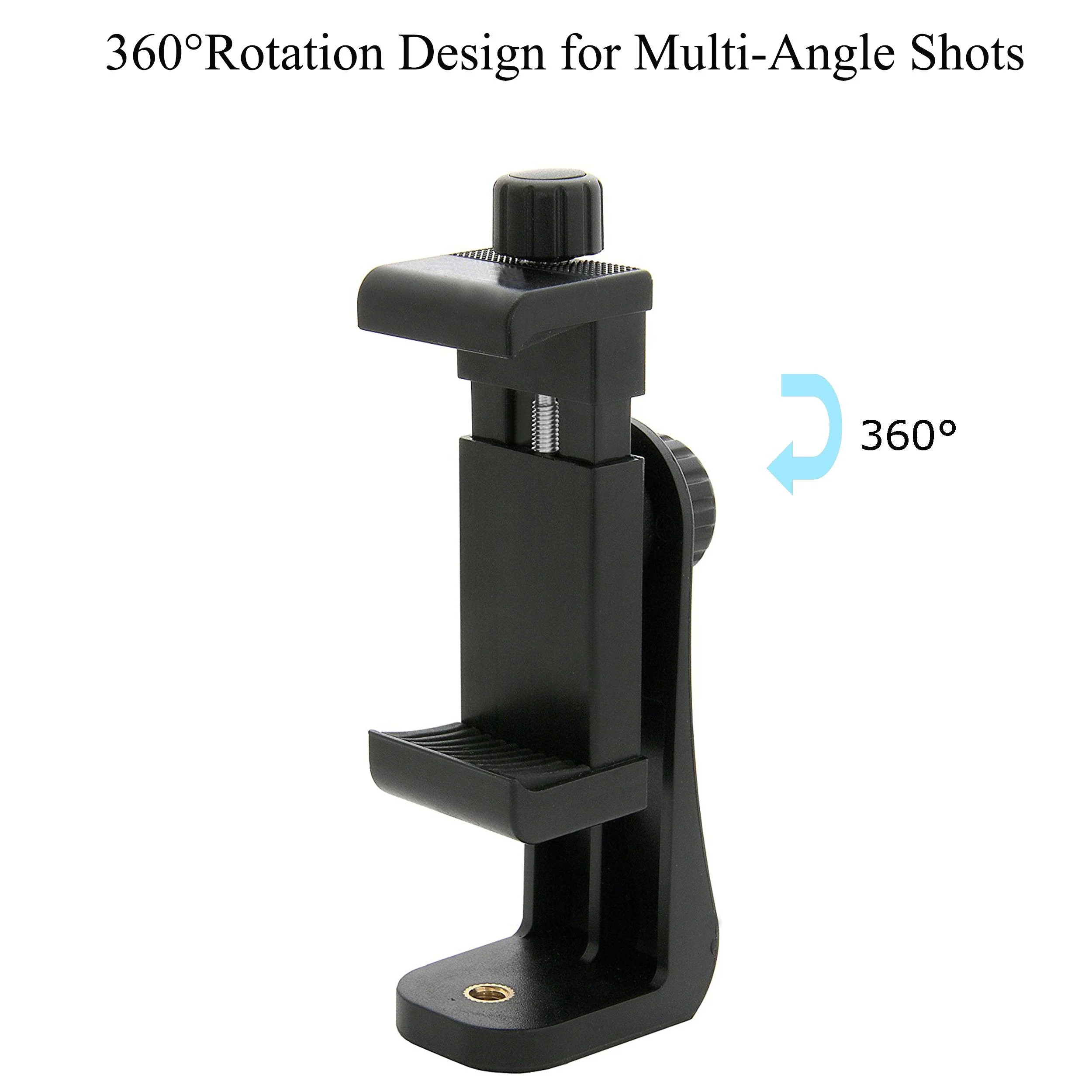 Ailun Tripod Phone Mount Holder Head Standard Screw Adapter Rotatable Digtal Camera Bracket,Compatible for Most Cellphones iPhone black - Image 4