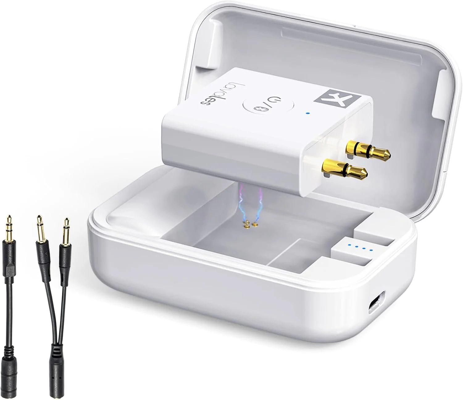 Airplane Bluetooth Adapter, 2 Headphones Support, 32Hrs Playtime, aptX Adaptive/Low Latency/HD Wireless Audio Transmitter for Airpods & Bluetooth Headphones, Use for Travel Flight