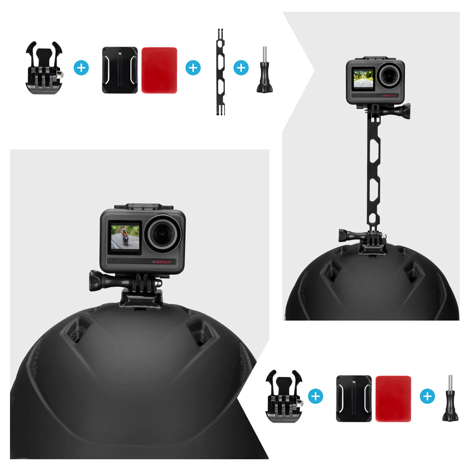 AKASO Action Camera Bike Kit Compatible for EK7000/EK7000 Pro/Brave 4/Brave 4 Pro/Brave 7 LE/Brave 7/Brave 8/V50X/V50 Pro/V50 Elite/GoPro Hero 11 10 9 8 7/DJI/Apexcam Action Camera - Image 3